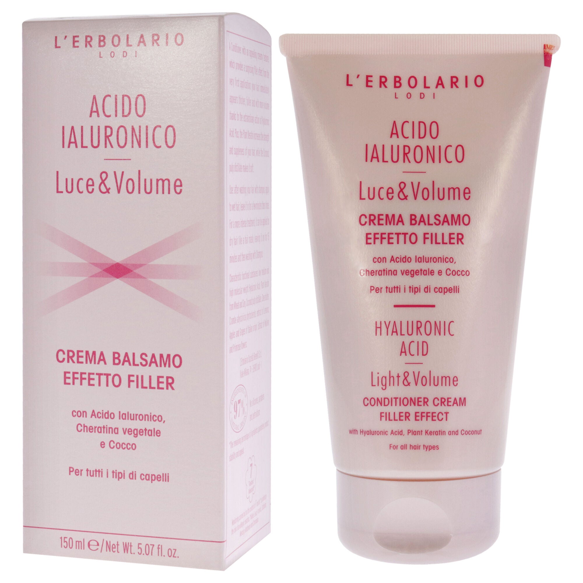 Hyaluronic Acid Light and Volume Conditioner Cream by LErbolario for Unisex - 5.07 oz Conditioner, See Description, alternate image number 3