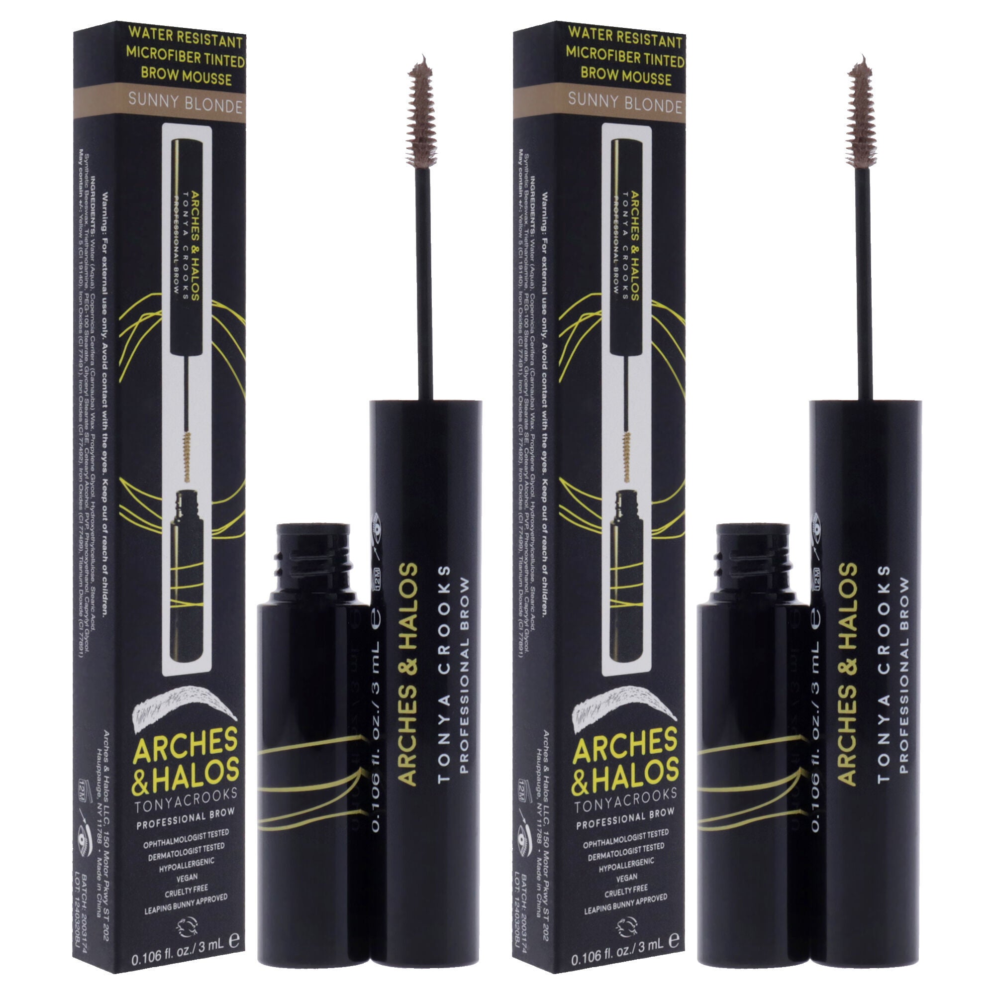 Microfiber Tinted Brow Mousse - Sunny Blonde by Arches and Halos for Women - 0.106 oz Mousse - Pack of 2, , alternate image number 6
