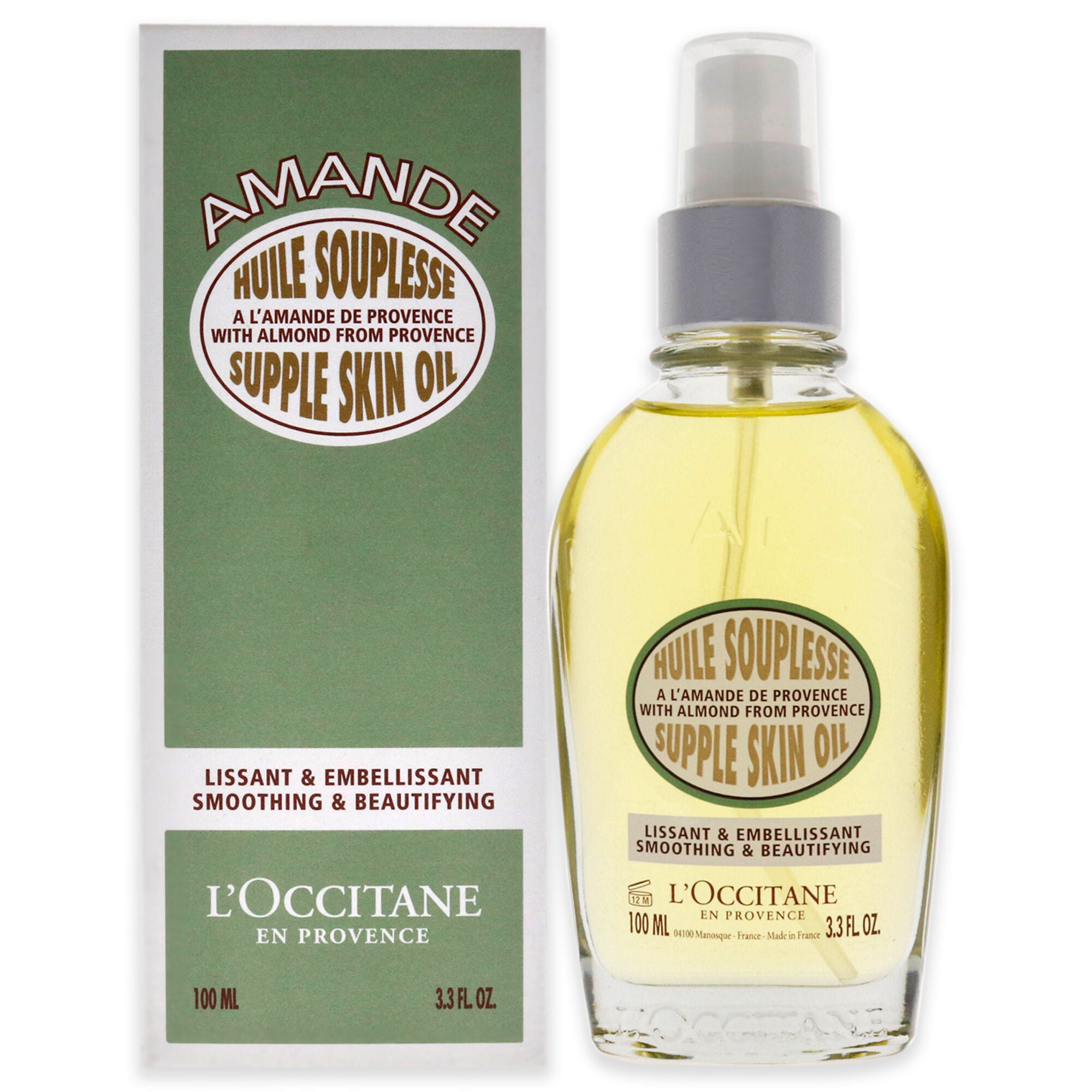 Almond Supple Skin Oil by LOccitane for Unisex - 3.4 oz Body Oil, See Description, hi-res image number 0