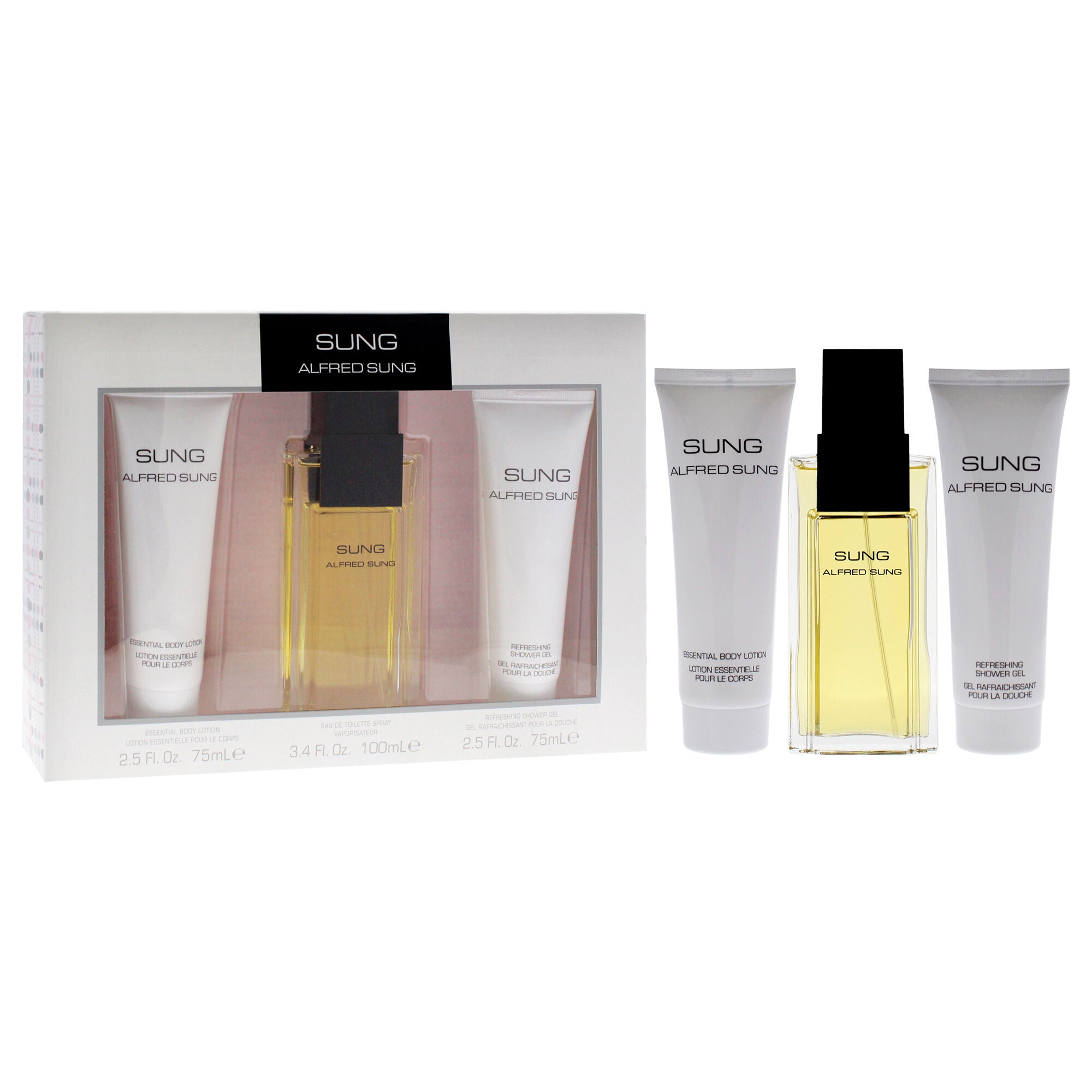 Sung by Alfred Sung for Women - 3 Pc Gift Set 3.4oz EDT Spray, 2.5oz Essential Body Lotion, 2.5oz Refreshing Shower Gel, See Description, alternate image number 1