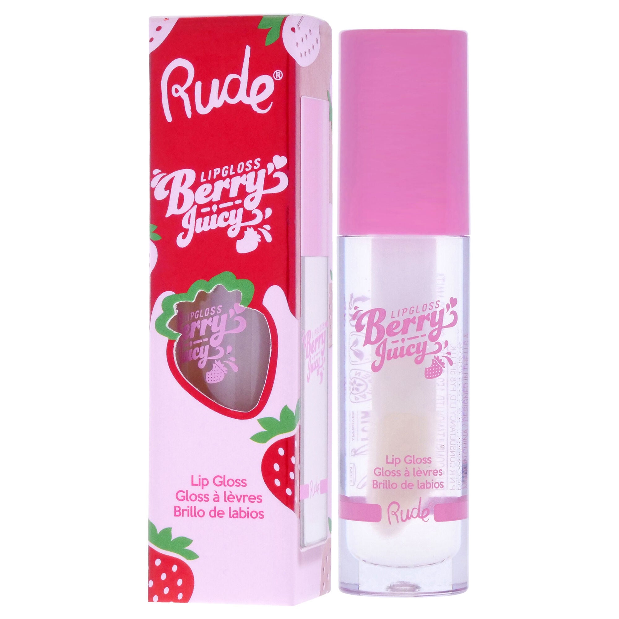 Berry Juicy Lip Gloss - 88401 Pure by Rude Cosmetics for Women - 0.141 oz Lip Gloss, See Description, alternate image number 3