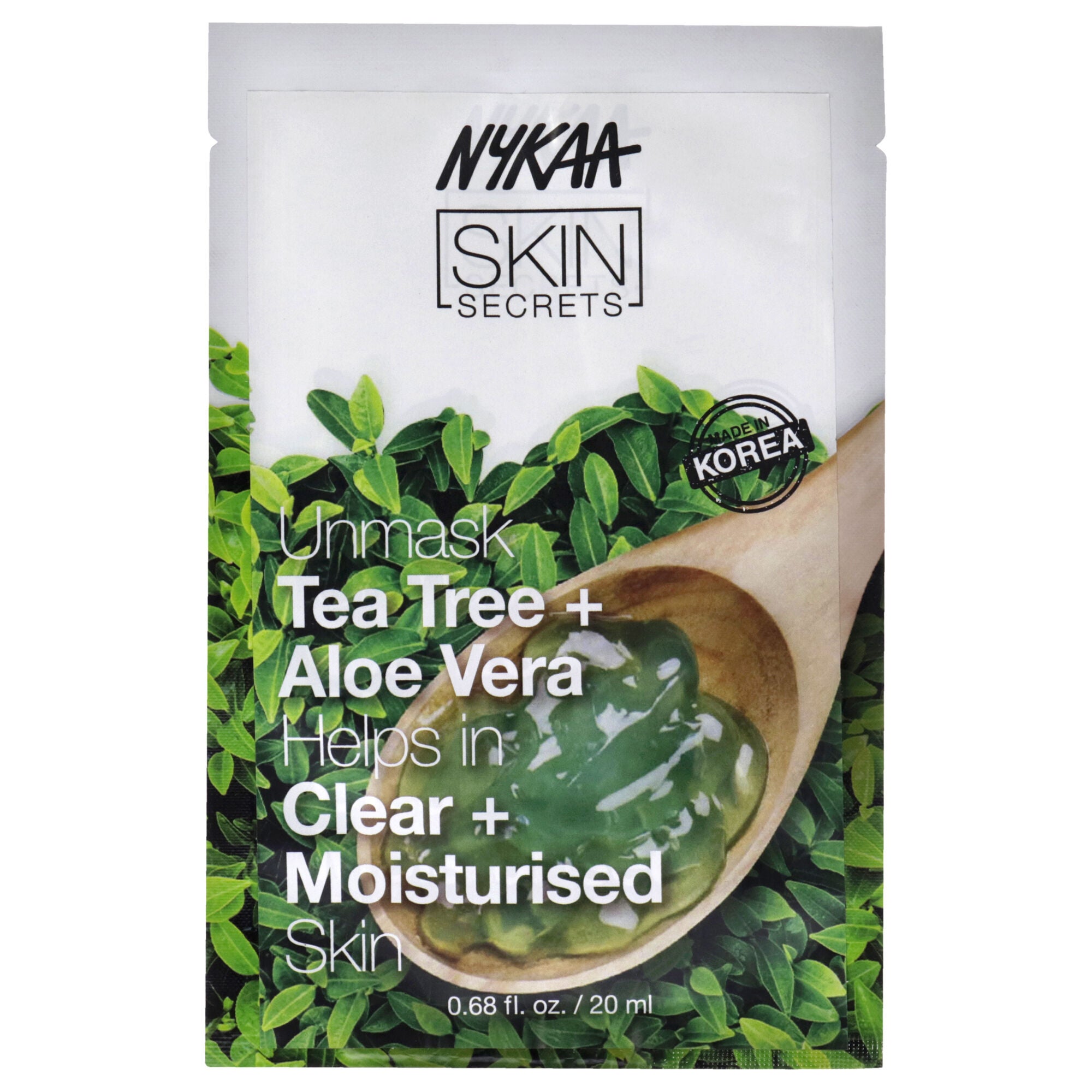 Skin Secrets Sheet Mask - Tea Tree and Aloe Vera by Nykaa Naturals for Women - 1 Pc Mask, See Description, hi-res image number 0