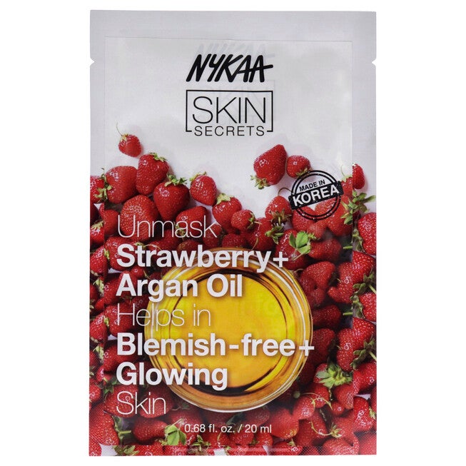 Skin Secrets Sheet Mask - Strawberry and Argan Oil by Nykaa Naturals for Women - 1 Pc Mask, See Description, hi-res image number 0