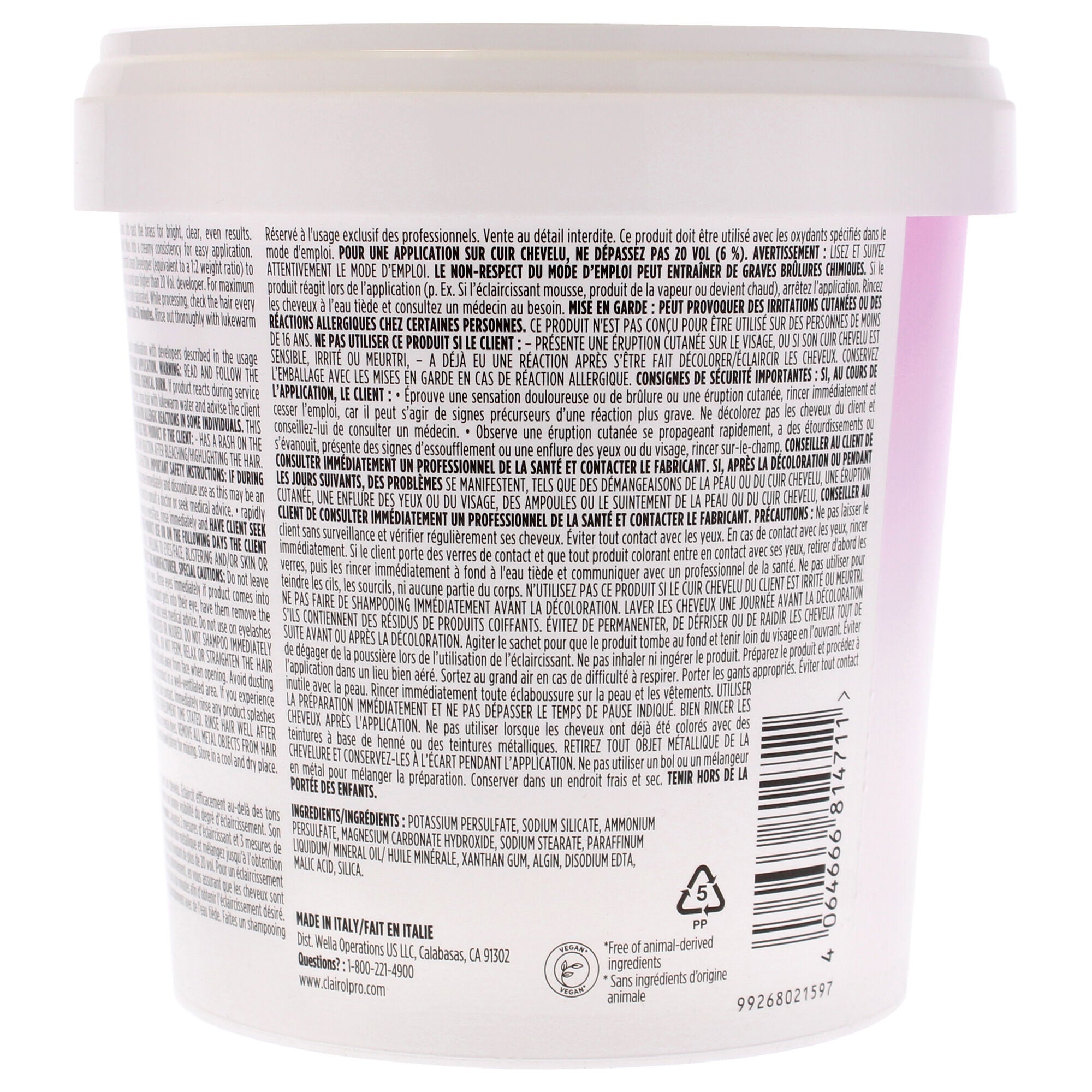 Professional Basic White 2 Powder Lighteners by Clairol for Unisex - 8 oz Lightener, See Description, alternate image number 2