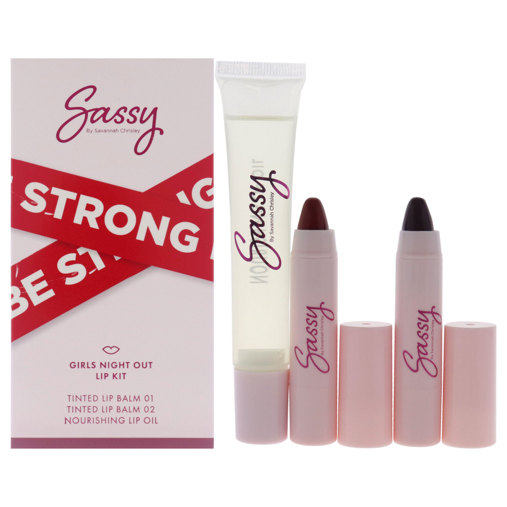 Breakup Collection Lip Kit - Girls Night Out by Sassy by Savannah Chrisley for Women - 3 Pc Nourishing Lip Oil, 2Pc Tinted Lip Balms, See Description, hi-res image number 0