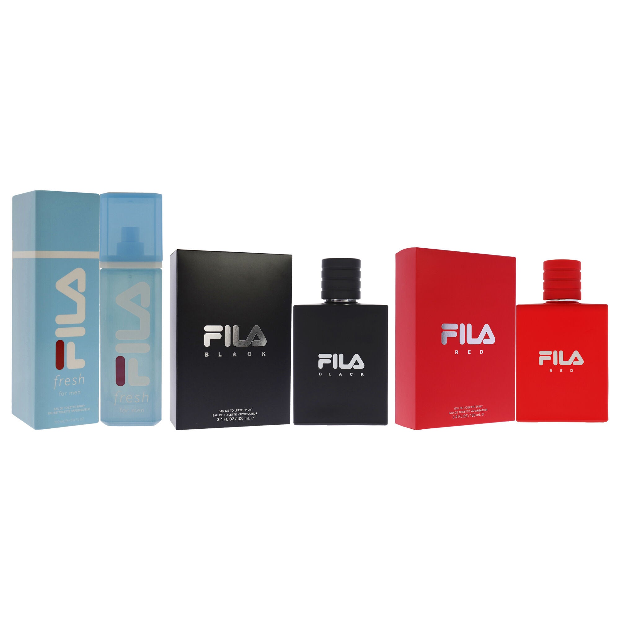 Fila Kit by Fila for Men - 3 Pc Kit 3.4oz Fila Black EDT Spray, 3.4oz Fila Fresh EDT Spray, 3.4oz Fila Red EDT Spray, See Description, alternate image number 2