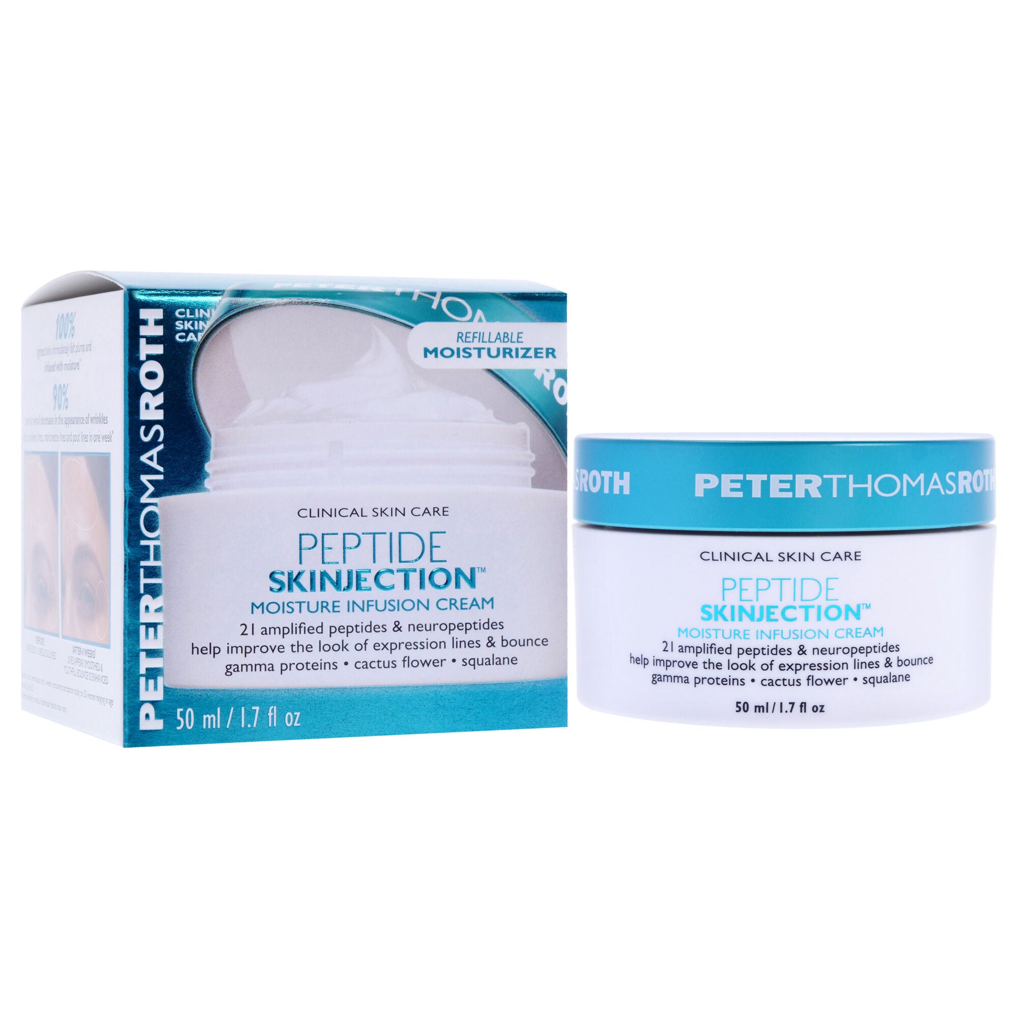 Peptide Skinjection Moisture Infusion Cream by Peter Thomas Roth for Unisex - 1.7 oz Cream (Refillable), White, alternate image number 2