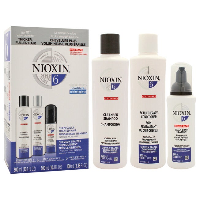 System 6 Kit by Nioxin for Unisex - 3 Pc 1 0.1oz Shampoo, 10.1oz Conditioner, 3.38oz Treatment, NA, alternate image number null