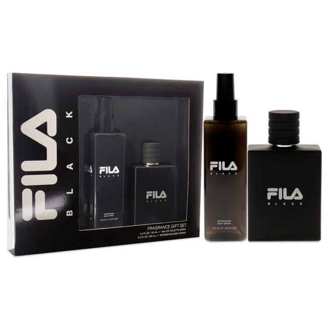 Fila Black by Fila for Men - 2 Pc Gift Set 3.4oz EDT Spray, 8.4oz Body Spray, , alternate image number null