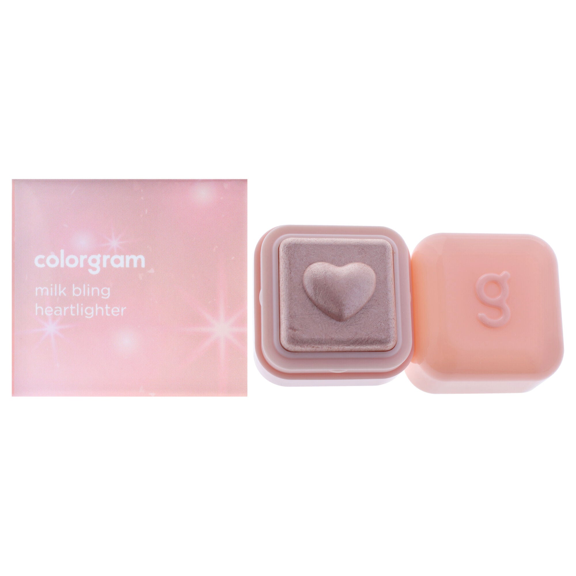 Milk Bling Heartlighter - 01 Peach Heart by Colorgram for Women - 0.07 oz Highlighter, Brown, hi-res image number 0