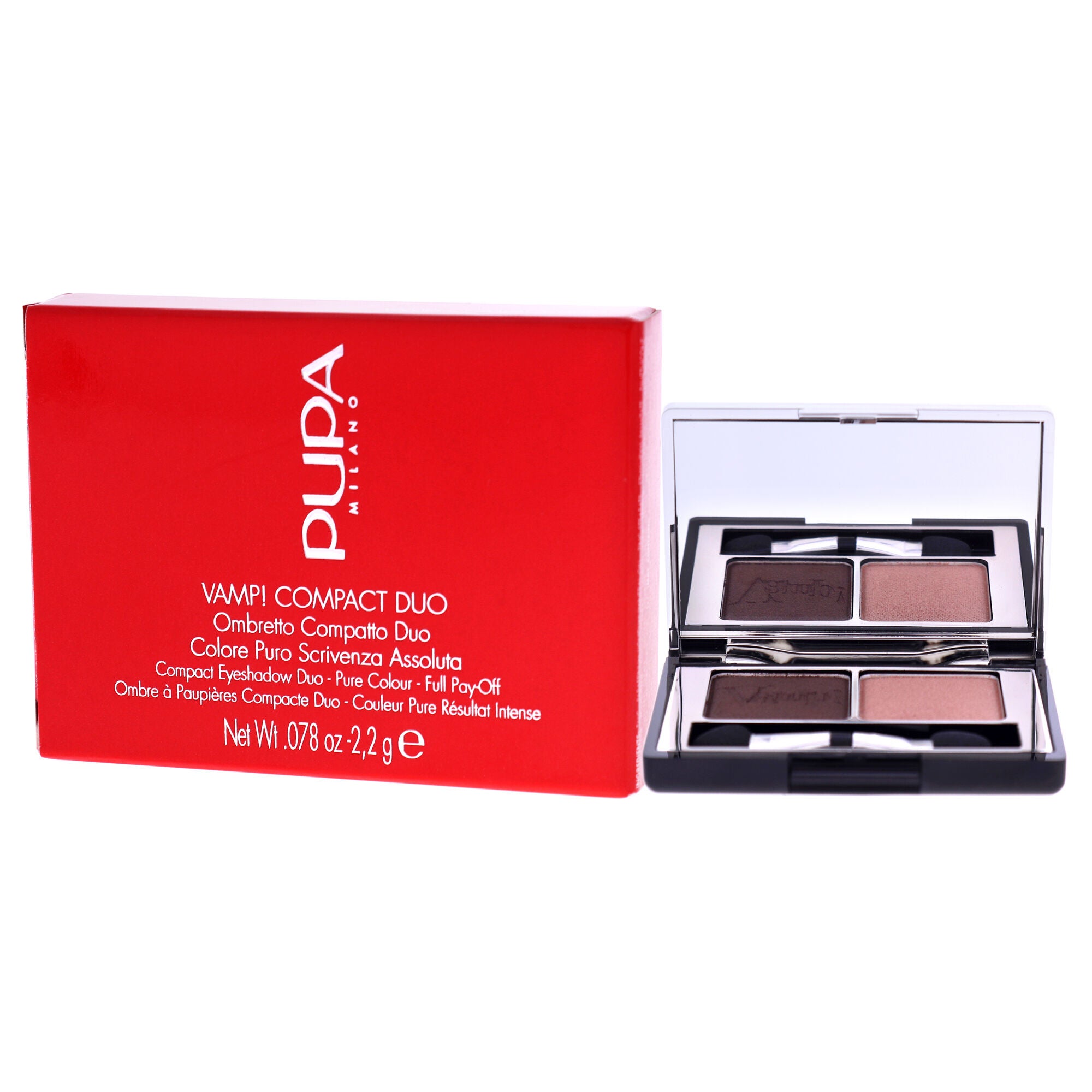 Vamp! Compact Duo Eyeshadow - 004 Bronze Amber by Pupa Milano for Women - 0.078 oz Eye Shadow, See Description, alternate image number 2