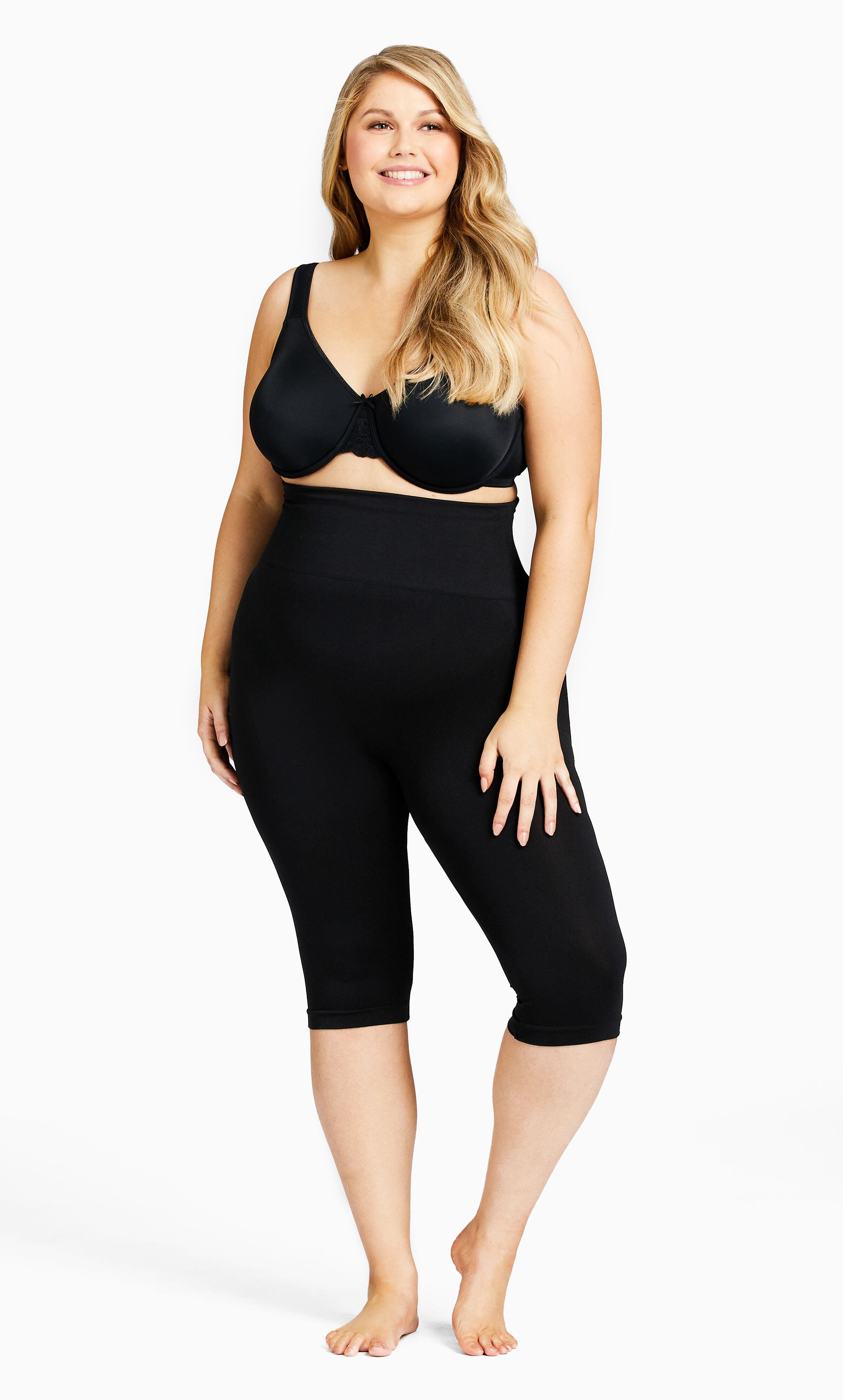 Seamless Hi Waist Capri - black, Black, hi-res image number 0