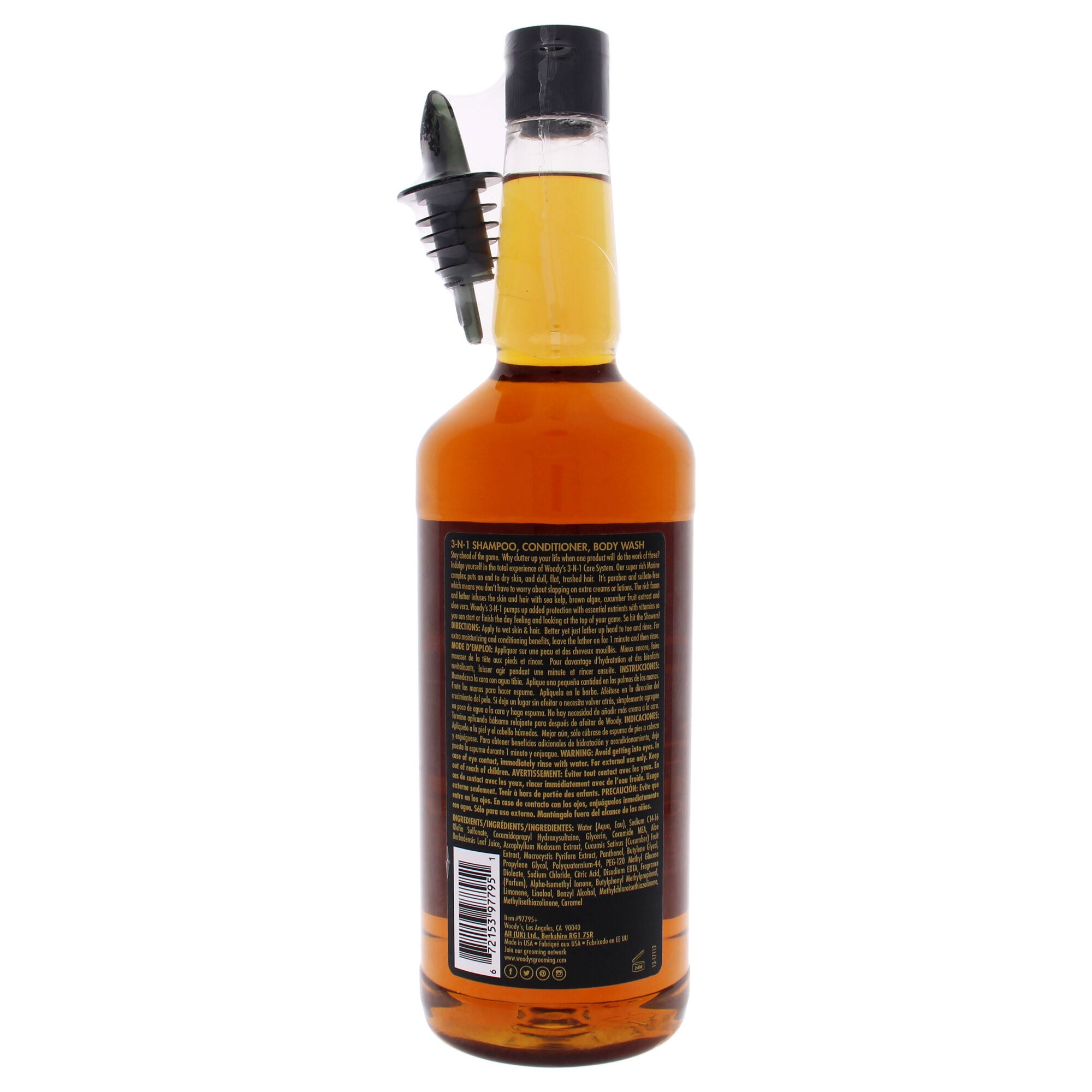 3-In-1 Shampoo Conditioner and Body Wash by Woodys for Men - 32 oz Shampoo, See Description, alternate image number 2