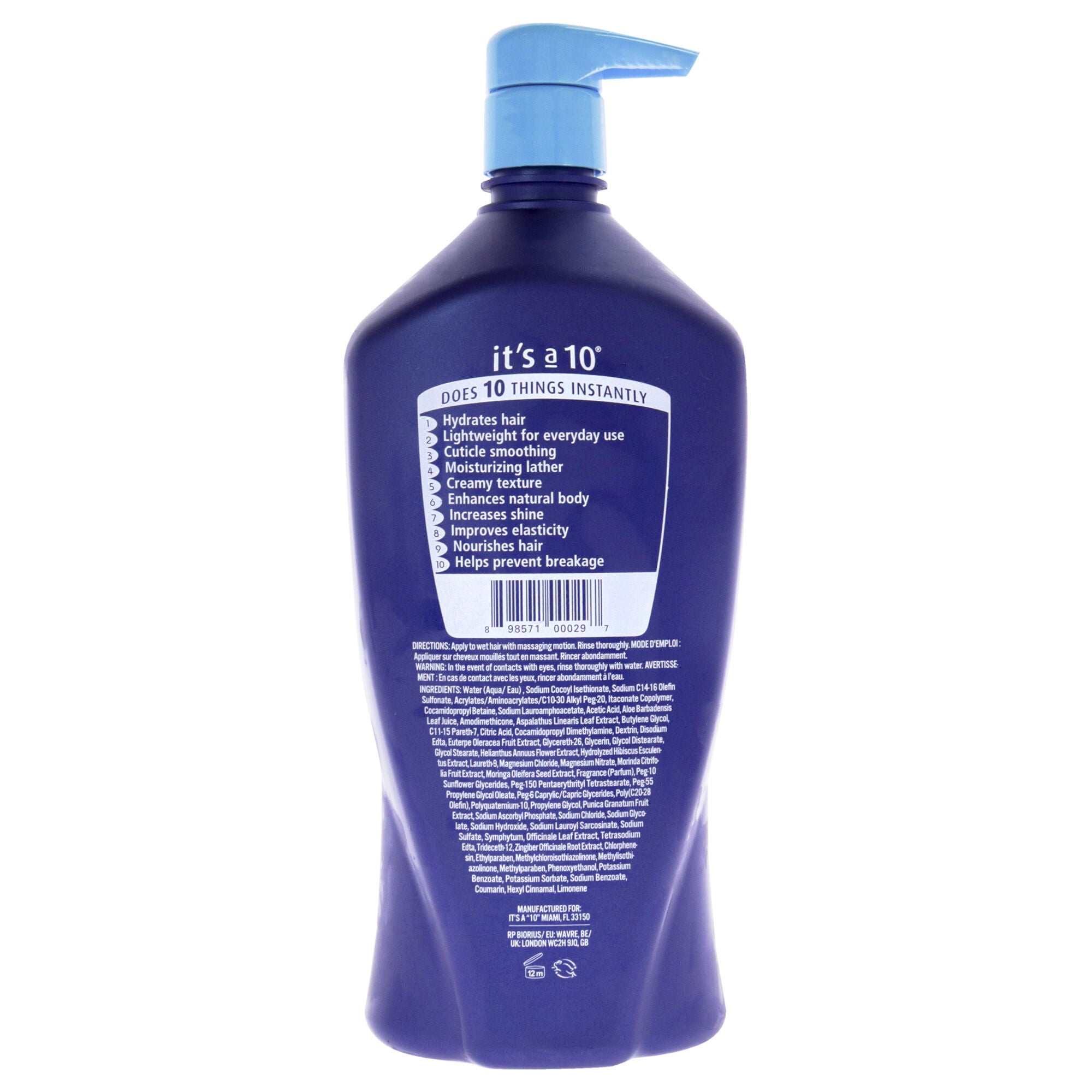 Miracle Moisture Shampoo by Its A 10 for Unisex - 33.8 oz Shampoo, , alternate image number 4