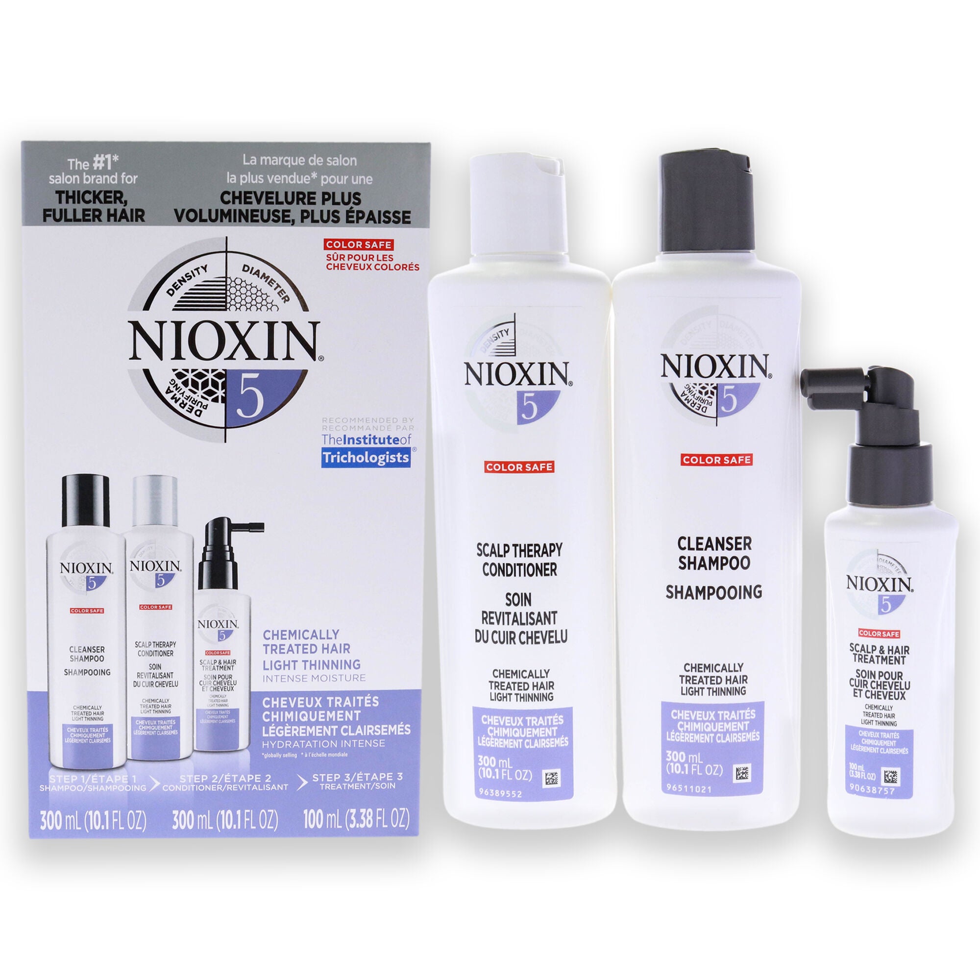 System 5 Kit by Nioxin for Unisex - 3 Pc 10.1oz Cleanser Shampoo, 10.1oz Scalp Therapy Conditioner, 3.38oz Scalp and Hair Treatment, , alternate image number 4
