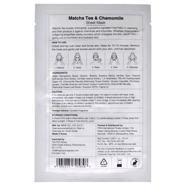 Skin Secrets Sheet Mask - Matcha Tea and Chamomile by Nykaa Naturals for Women - 1 Pc Mask, NA, alternate image number null