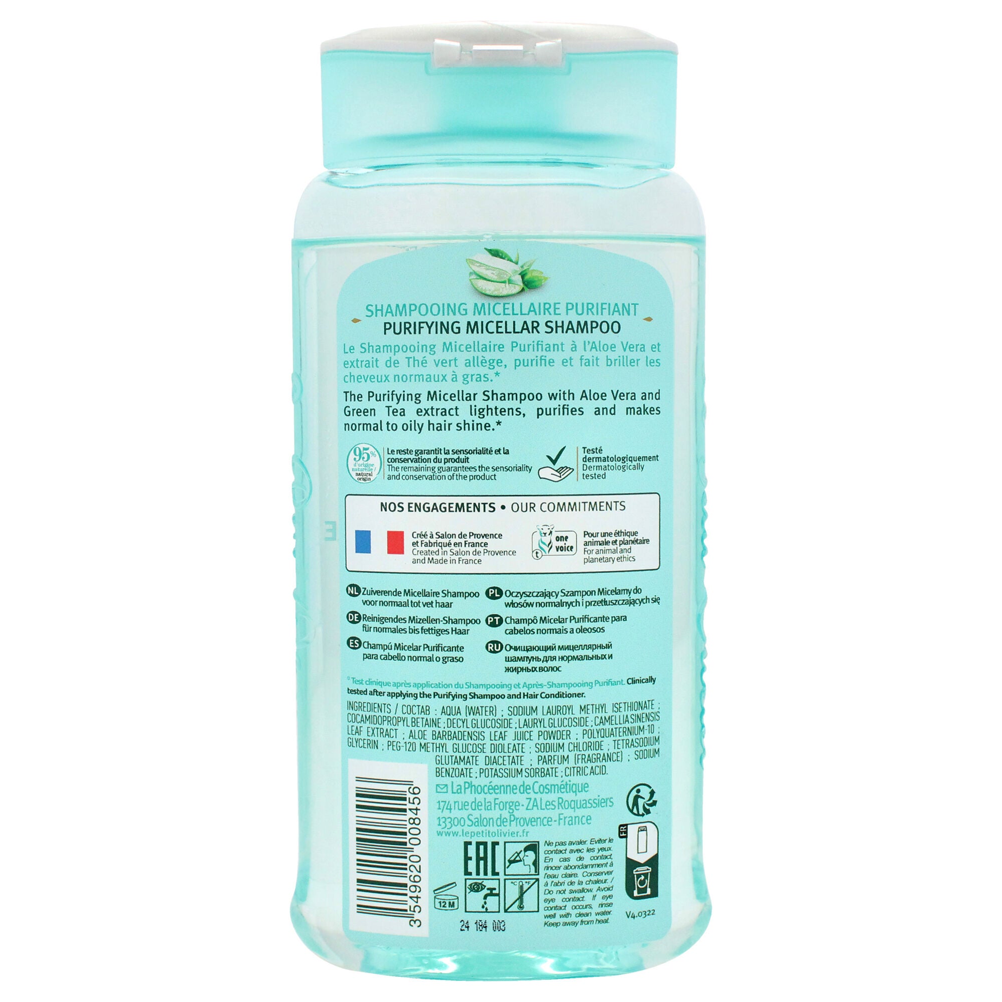Micellar Shampoo - Aloe Vera and Green Tea by Le Petit Olivier for Women - 8.45 oz Shampoo, See Description, alternate image number 2