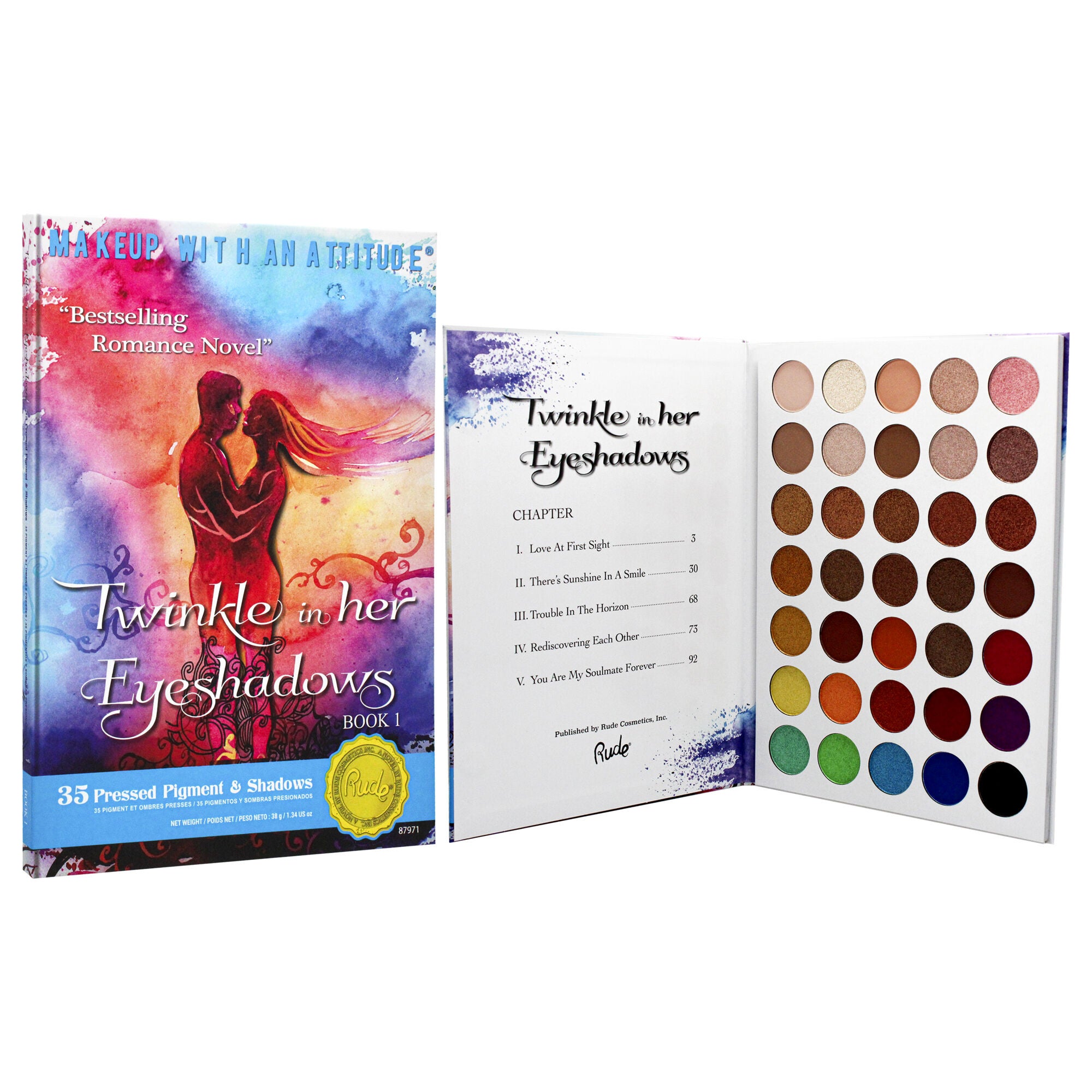 Twinkle In Her 35 Eyeshadows Palette - Book 1 by Rude Cosmetics for Women - 1.34 oz Eye Shadow, See Description, alternate image number 2