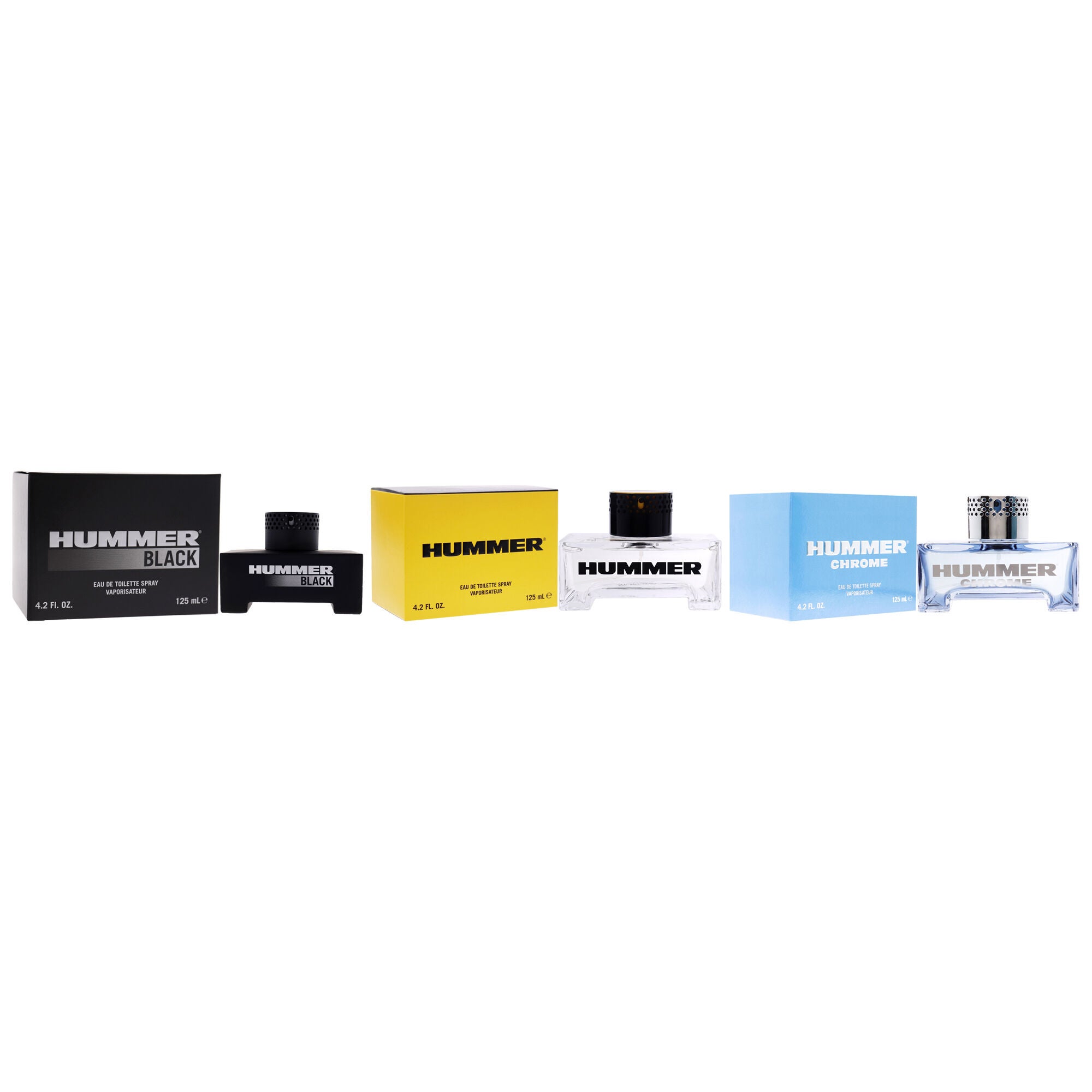 Hummer Kit by Hummer for Men - 3 Pc Kit 4.2 oz EDT Spray,4.2oz Hummer Black EDT Spray, 4.2oz Hummer Chrome EDT Spray, Clear, alternate image number 2