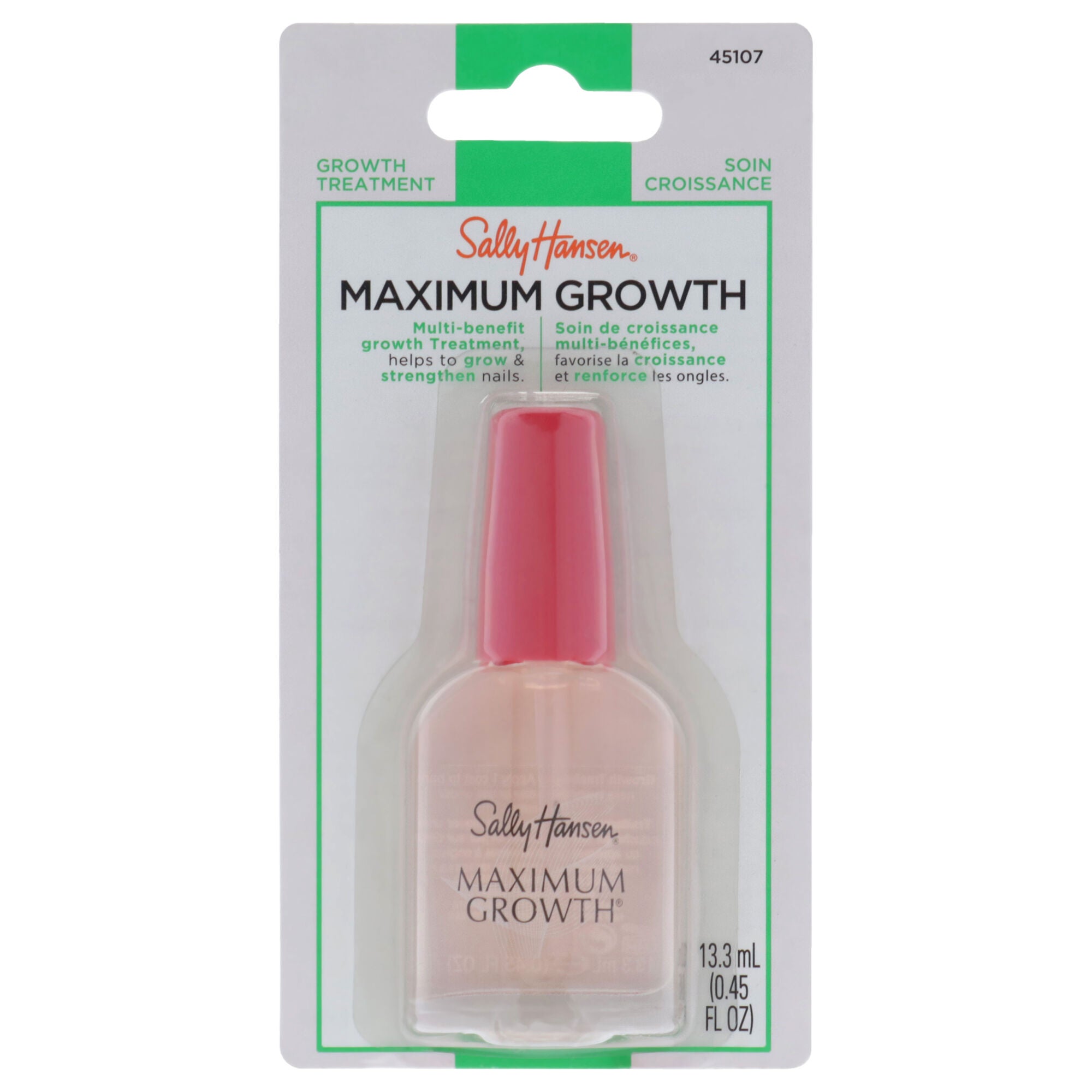 Maximum Growth Treatment - 45107 Clear by Sally Hansen for Women - 0.45 oz Nail Treatment, See Description, hi-res image number 0