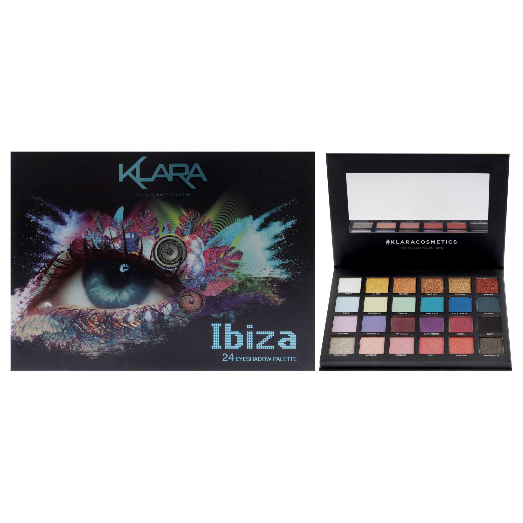 24 Eyeshadow Palette - Ibiza by Klara for Women - 1.68 oz Eye Shadow, See Description, hi-res image number 0