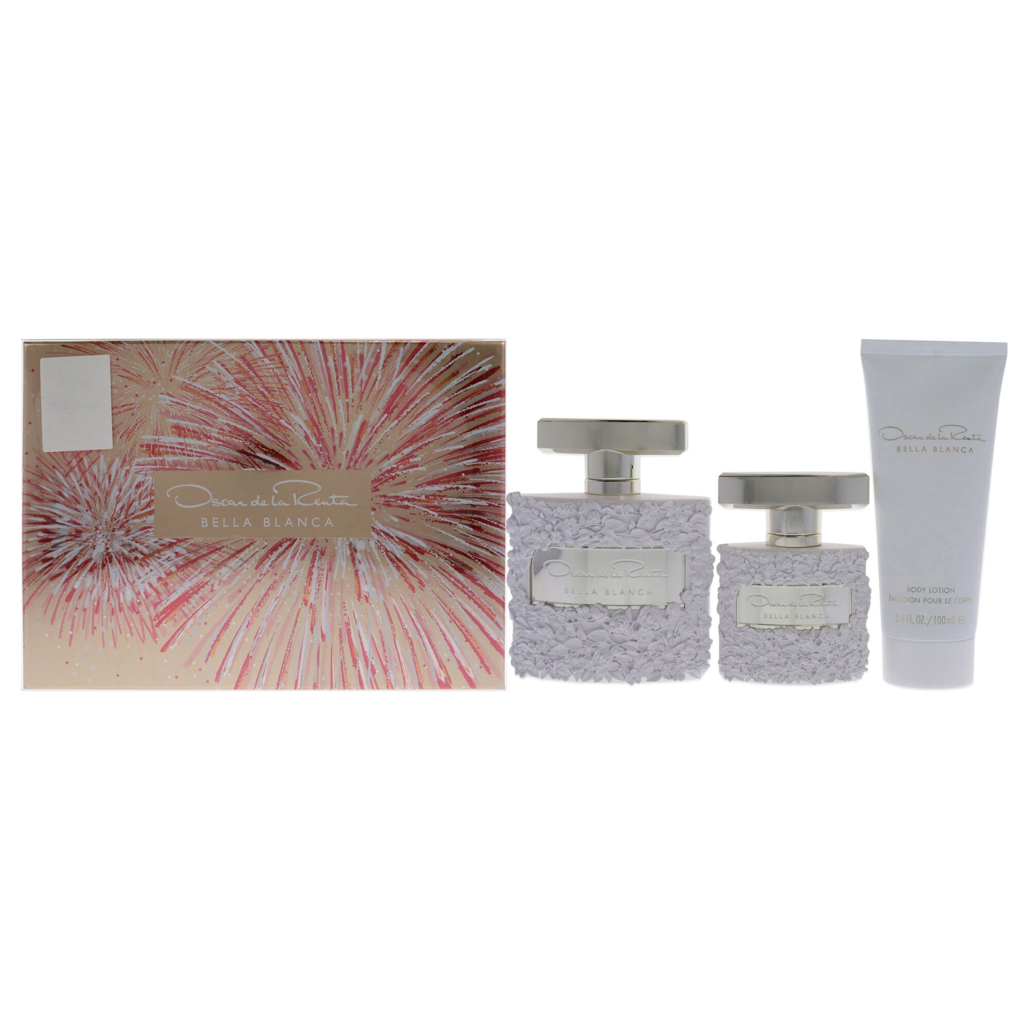 Bella Blanca by Oscar De La Renta for Women - 3 Pc Gift Set 3.4oz EDP Spray, 3.4oz Body Lotion, 1oz EDP Spray, See Description, hi-res image number 0