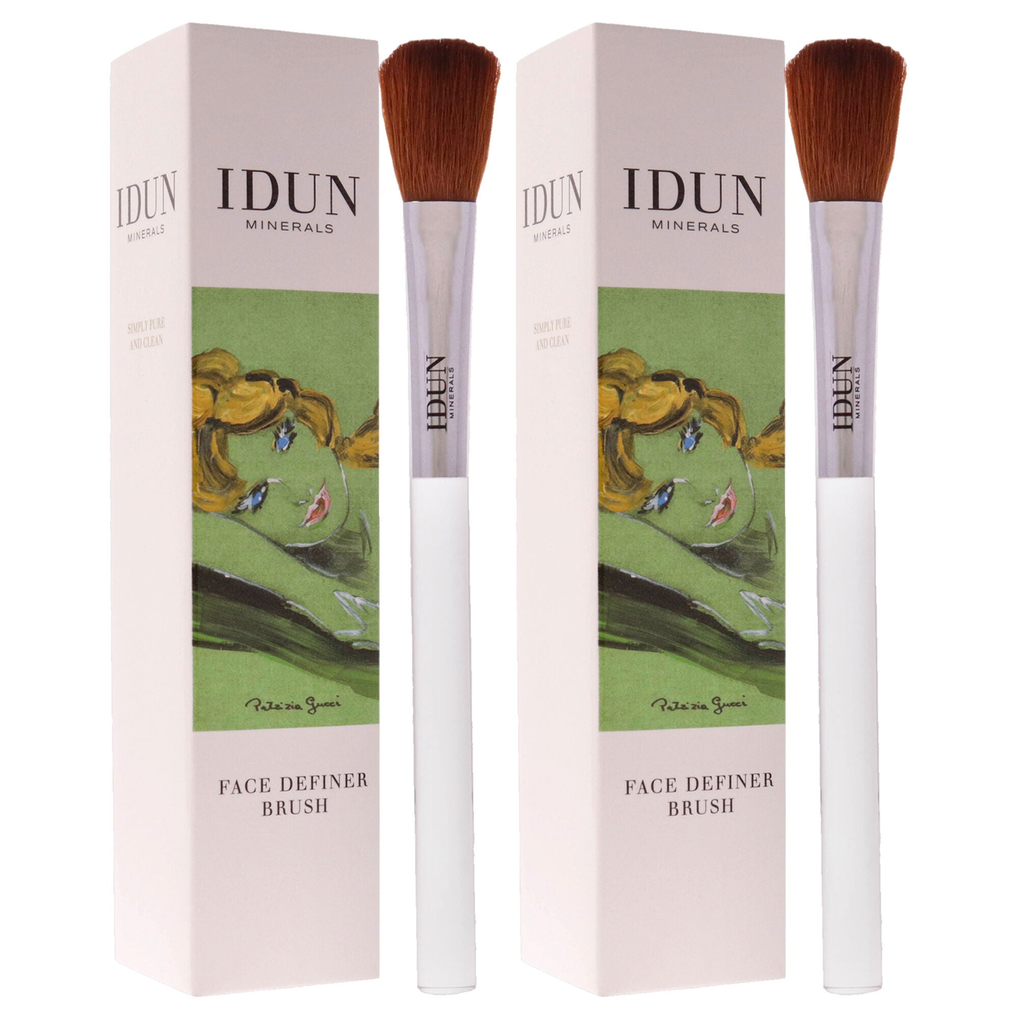 Face Definer Brush - 012 by Idun Minerals for Women - 1 Pc Brush - Pack of 2, See Description, alternate image number 1