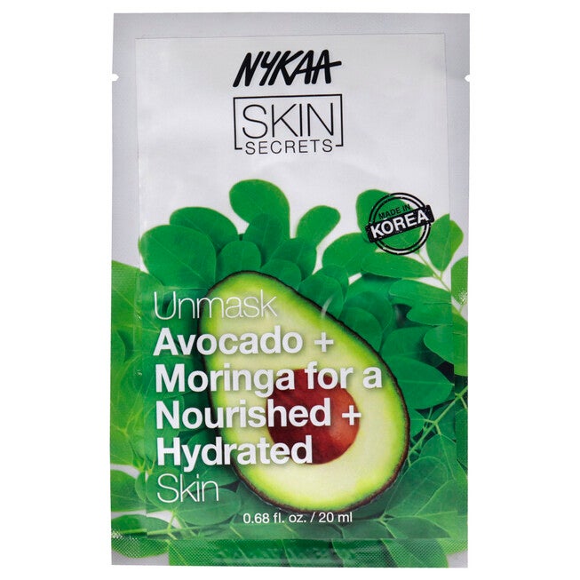 Skin Secrets Sheet Mask - Avocado and Moringa by Nykaa Naturals for Women - 1 Pc Mask, NA, hi-res image number null