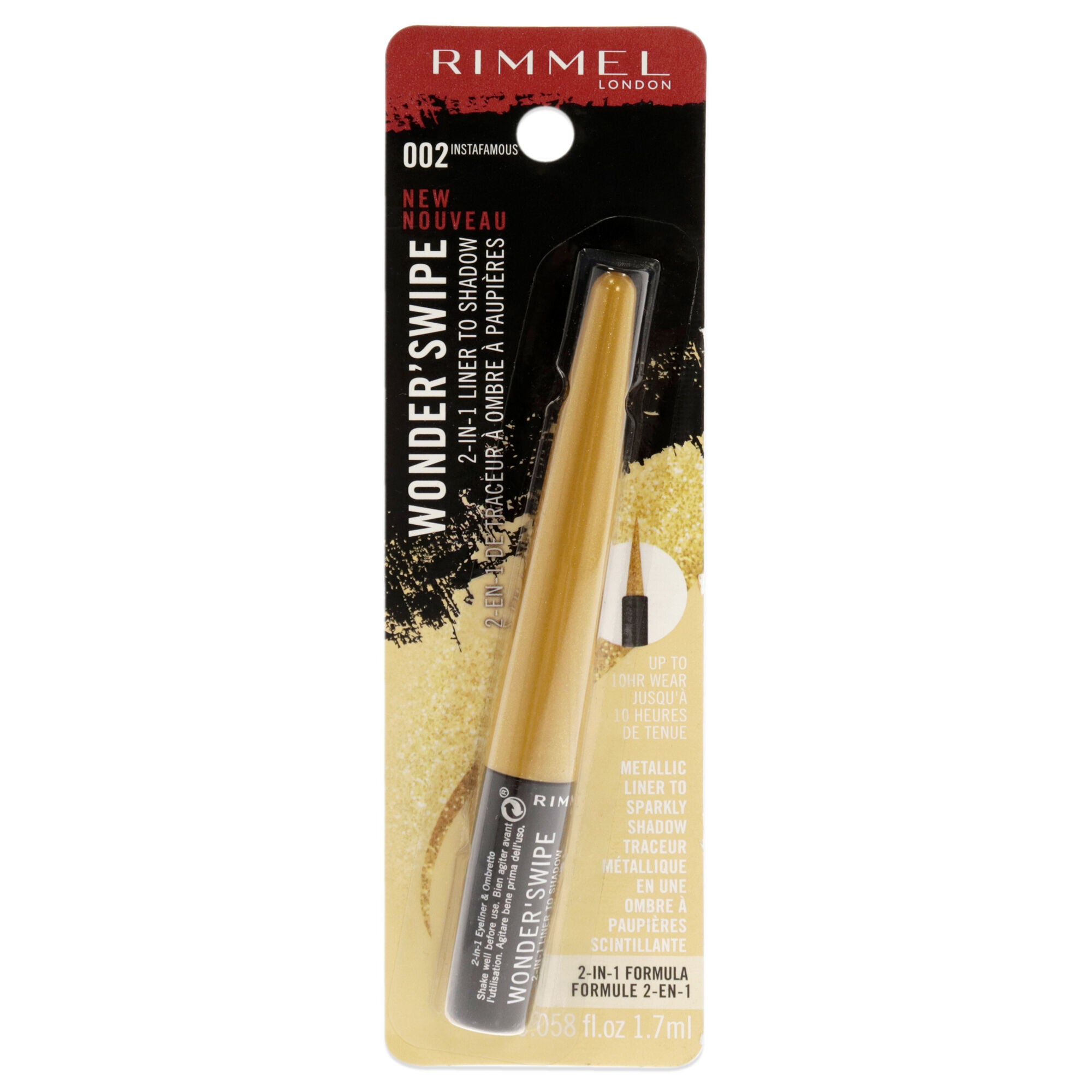 Wonder Swipe 2-in-1 Liner to Shadow - 002 Instafamous by Rimmel London for Women - 0.058 oz Eyeliner, See Description, hi-res image number 0