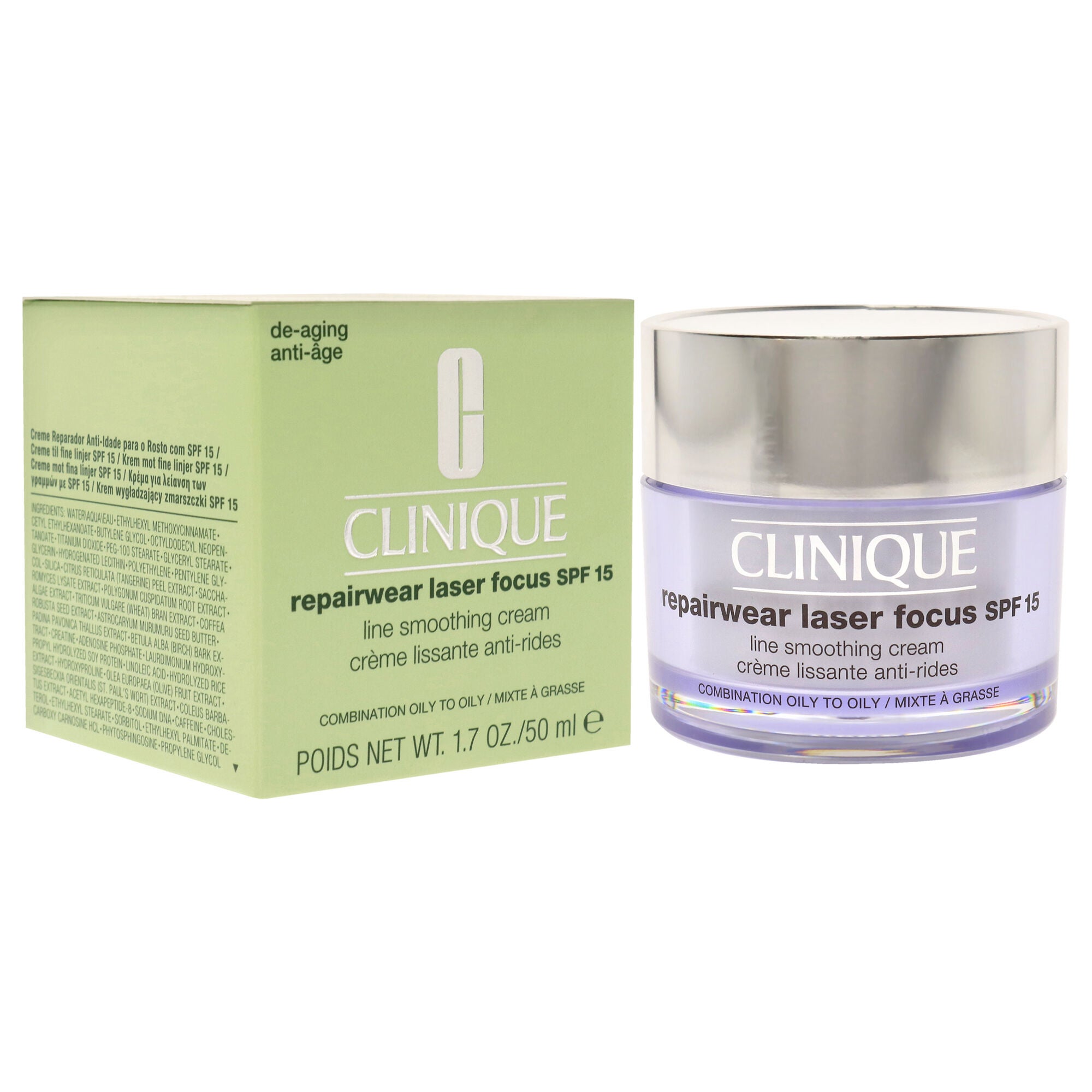 Repairwear Laser Focus Line Smoothing Cream SPF 15 - Combination Oily to Oily by Clinique for Women - 1.7 oz Cream, , alternate image number 6