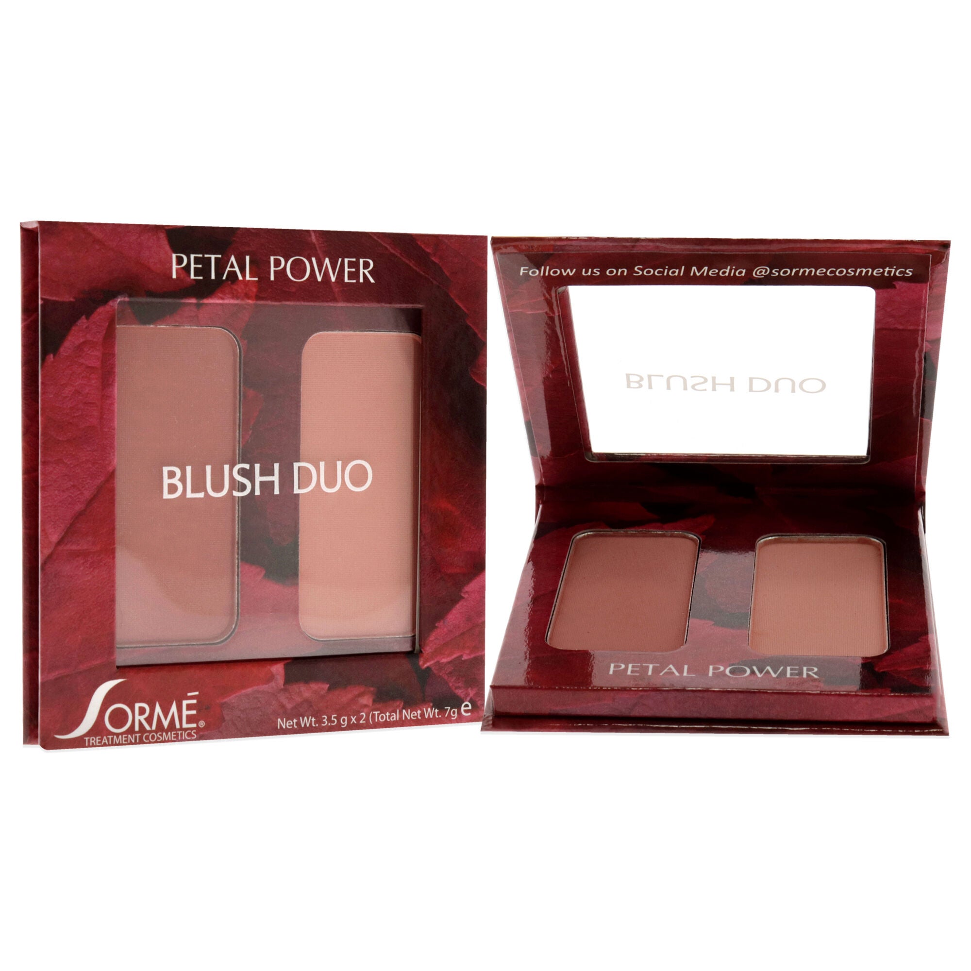 Blush Duo Compacts - Petal Power by Sorme Cosmetics for Women - 2 x 0.12 oz Blush, See Description, alternate image number 2