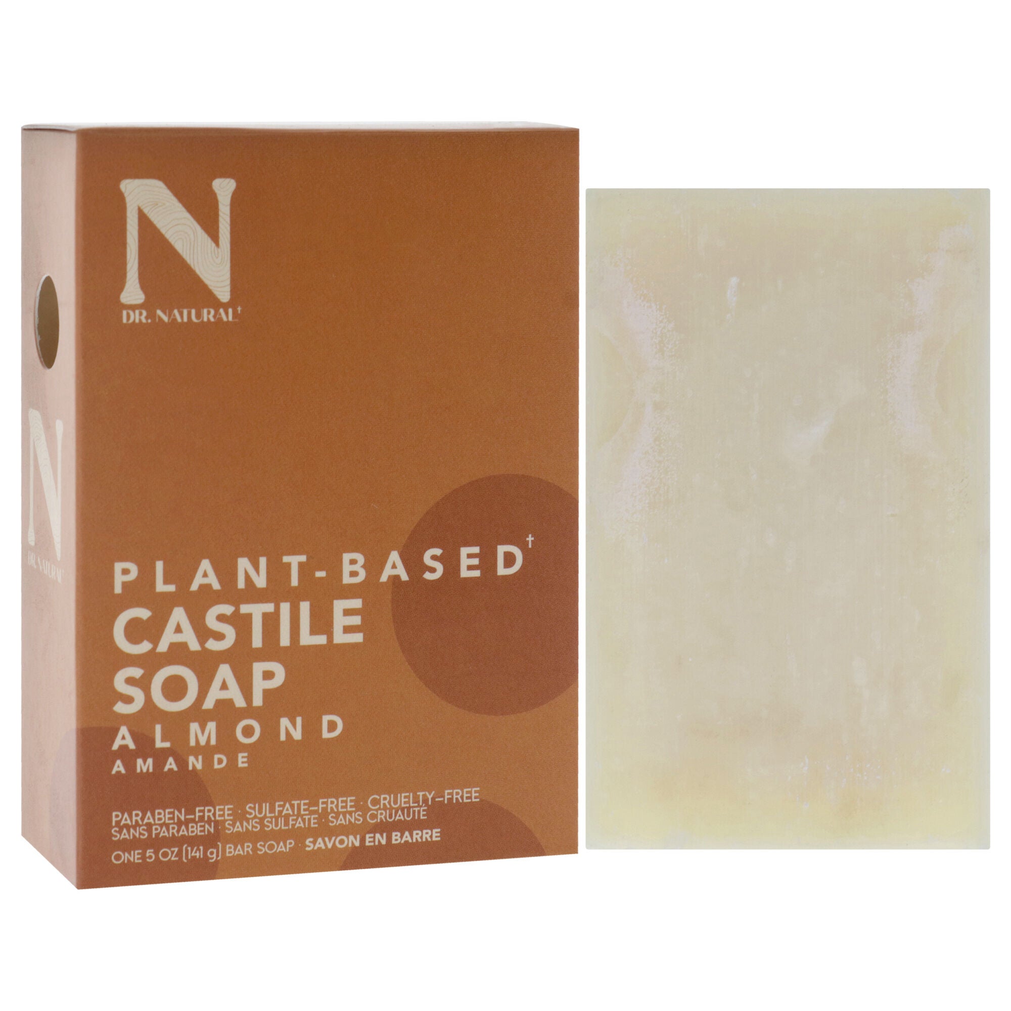 Castile Bar Soap - Almond by Dr. Natural for Unisex - 5 oz Soap, See Description, alternate image number 2