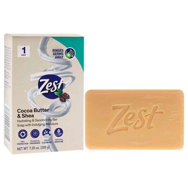 Hydrating Deodorant Bar Soap - Cocoa Butter and Shea by Zest for Women - 7 oz Bar Soap, NA, alternate image number null