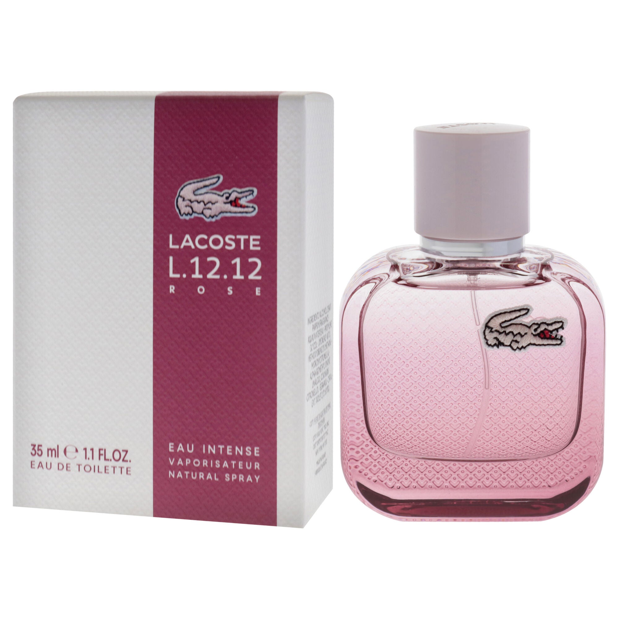 Lacoste Eau De L.12.12 Rose Eau Intense by Lacoste for Women - 1.1 oz EDT Spray, Clear, alternate image number 3