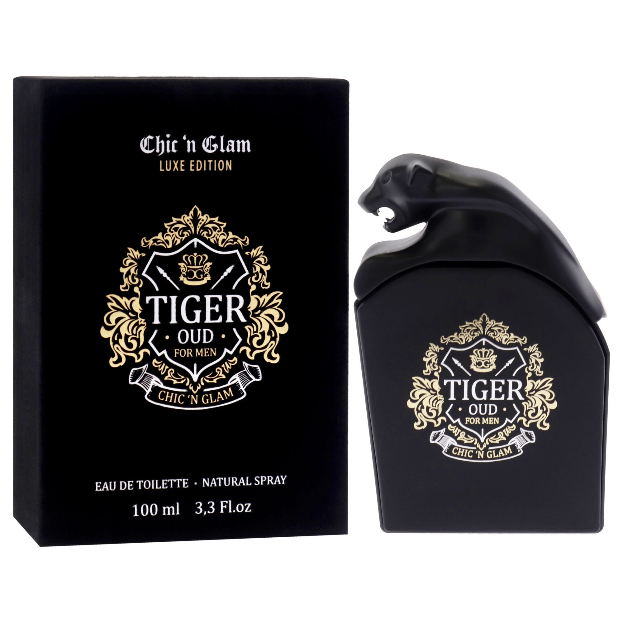 Tiger Oud - Luxe Edition by Chic N Glam for Men - 3.3 oz EDT Spray, Clear, alternate image number 2