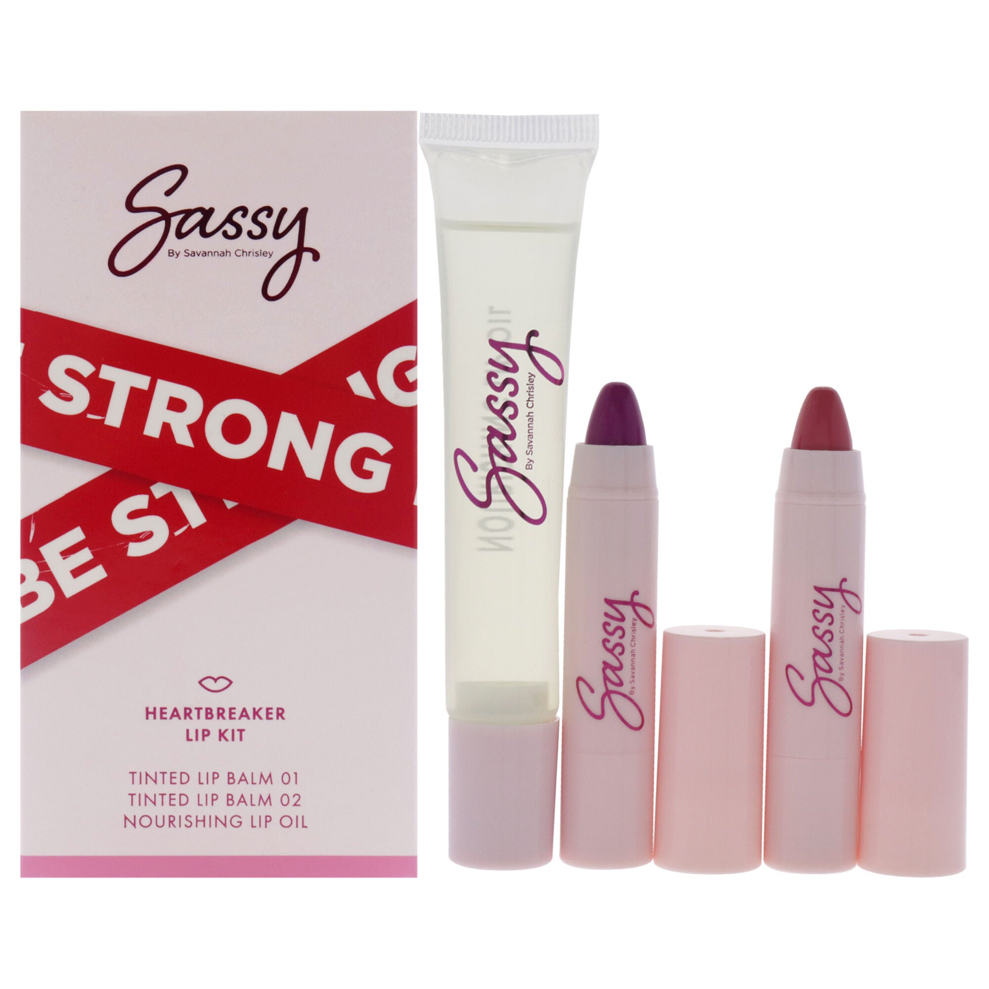 Breakup Collection Lip Kit - Heartbreaker by Sassy by Savannah Chrisley for Women - 3 Pc Nourishing Lip Oil, 2Pc Tinted Lip Balms, See Description, hi-res image number 0