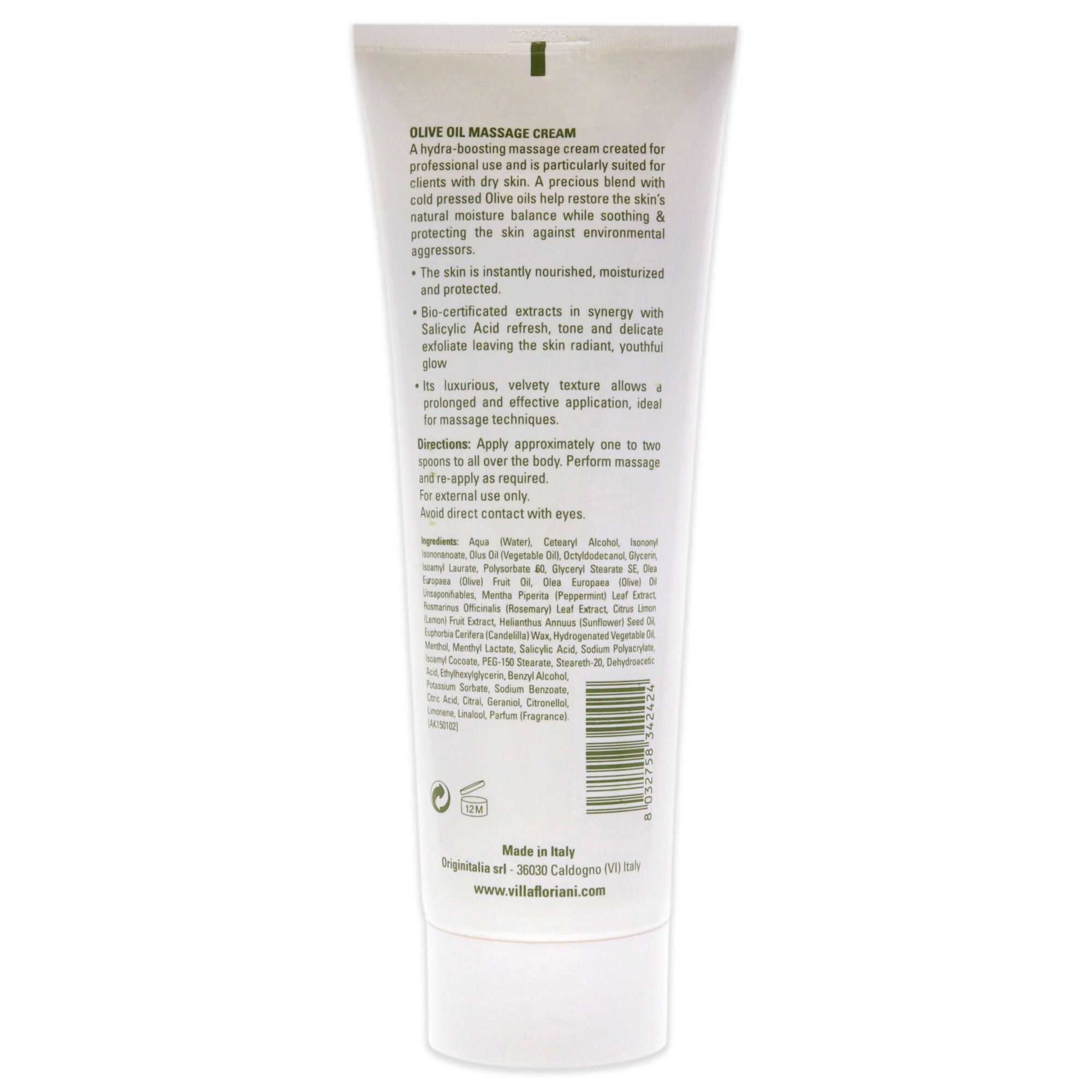 Olive Oil Massage Cream by Villa Floriani for Unisex - 8.45 oz Cream, See Description, alternate image number 1