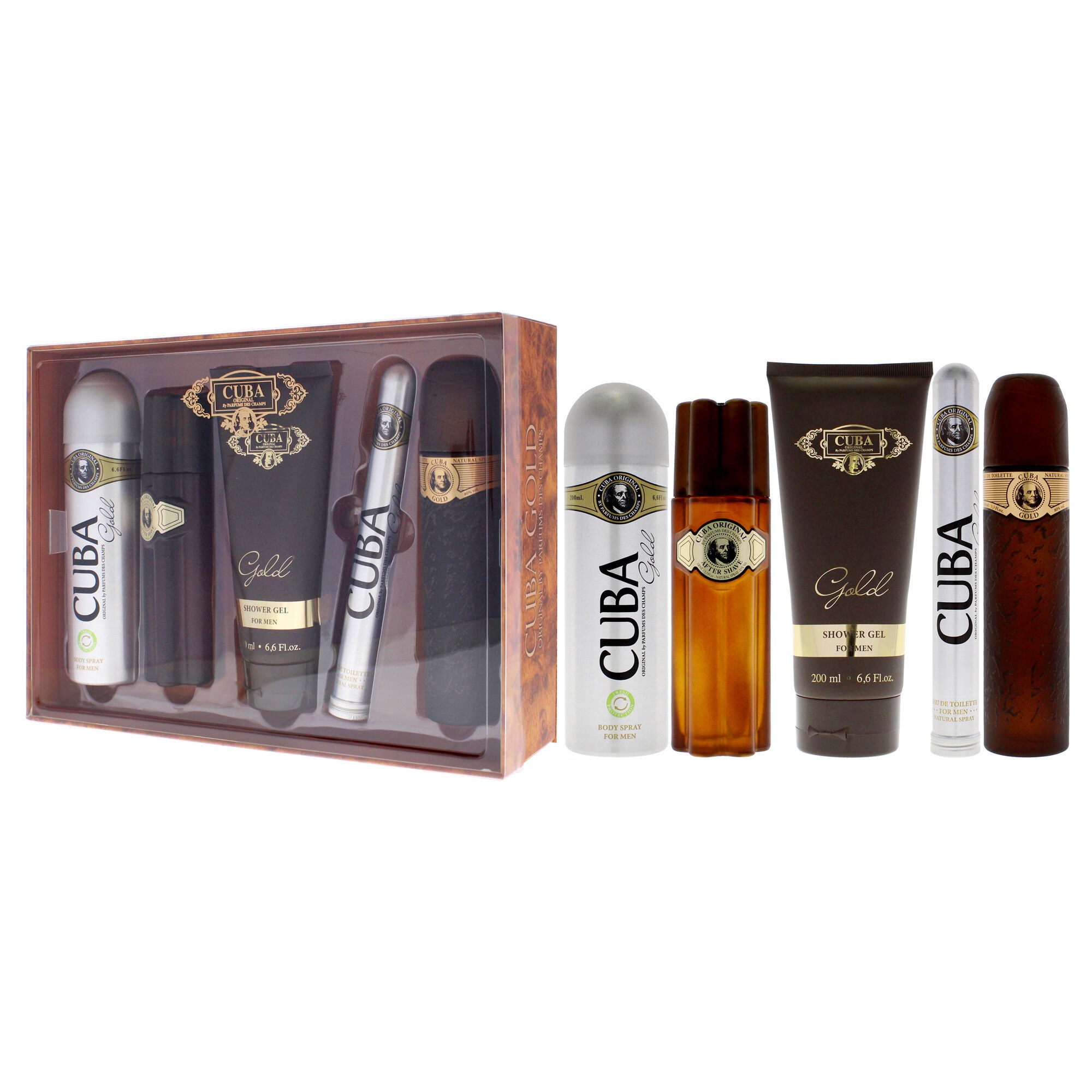 Cuba Gold Must Have by Cuba for Men - 5 Pc Gift Set 3.3oz EDT Spray, 1.17oz EDT Spray, 3.3oz After Shave, 6.7oz Body Spray, 6.7oz Shower Gel, See Description, alternate image number 3