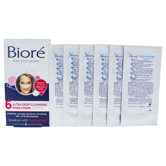 Ultra Deep Cleansing Pore Strips by Biore for Unisex - 6 Pc Pore Strips, NA, hi-res image number null