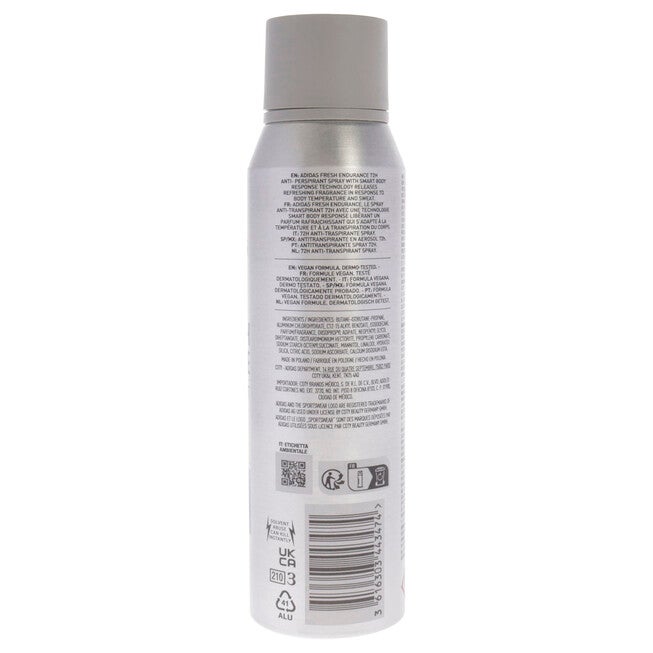 72H Anti-Perspirant - Fresh Endurance by Adidas for Men - 5 oz Body Spray, See Description, alternate image number 1