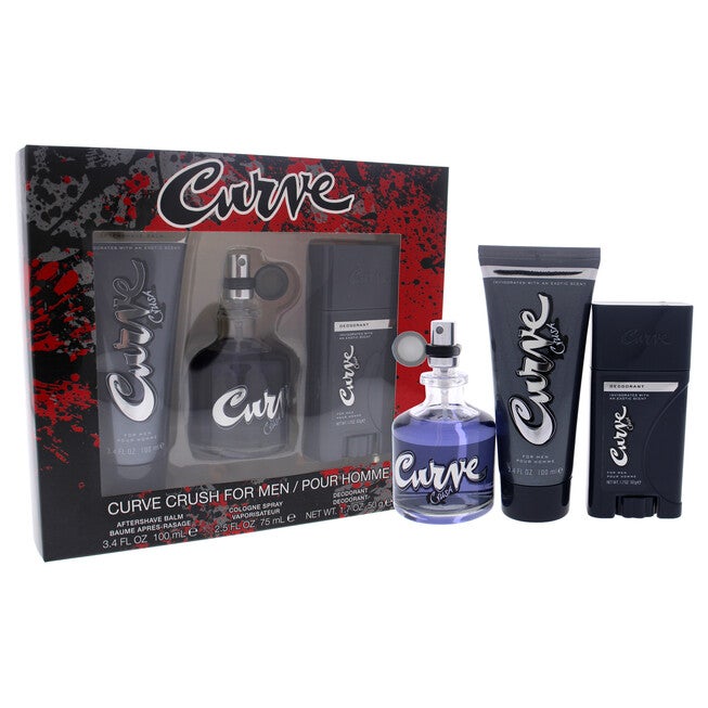 Curve Crush by Liz Claiborne for Men - 3 Pc Gift Set 2.5oz EDC Spray, 3.4oz After Shave Balm, 1.7oz Deodorant Stick, NA, hi-res image number null