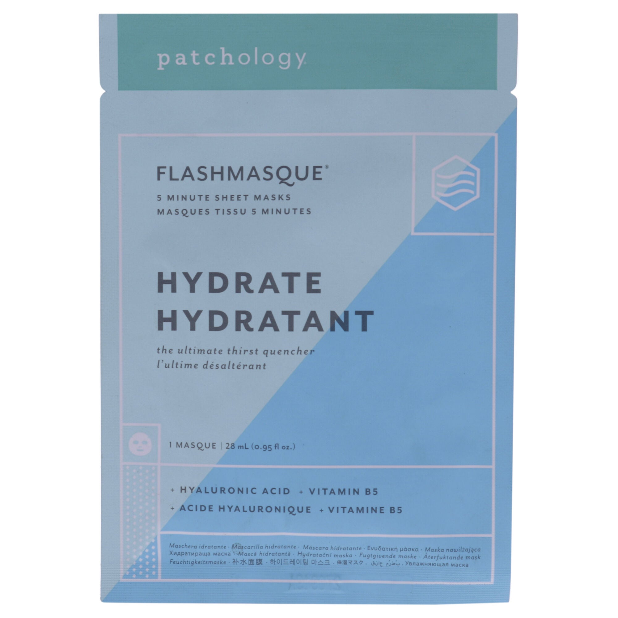 Flashmasque 5 Minute Facial Sheets - Hydratant by Patchology for Unisex - 1 Pc Mask, See Description, hi-res image number 0