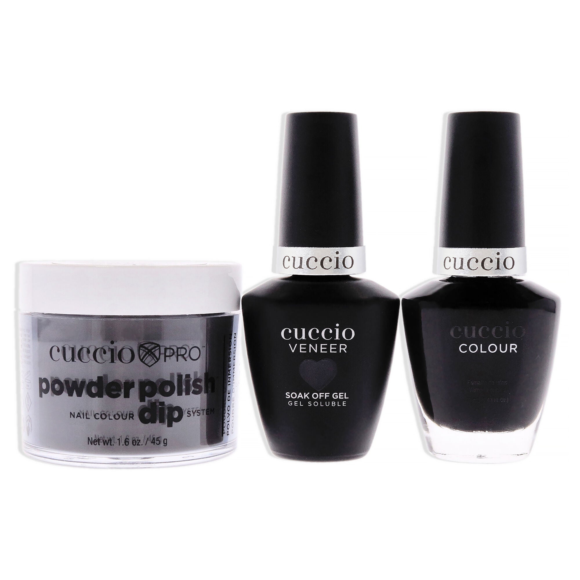 Match Makers Plus Dip - 2 Am In Hollywood by Cuccio Colour for Women - 3 Pc 1.6oz Pro Powder Polish Dip System, 0.44oz Veneer Soak Off Gel, 0.43oz Colour Nail Polish, Black, alternate image number 2