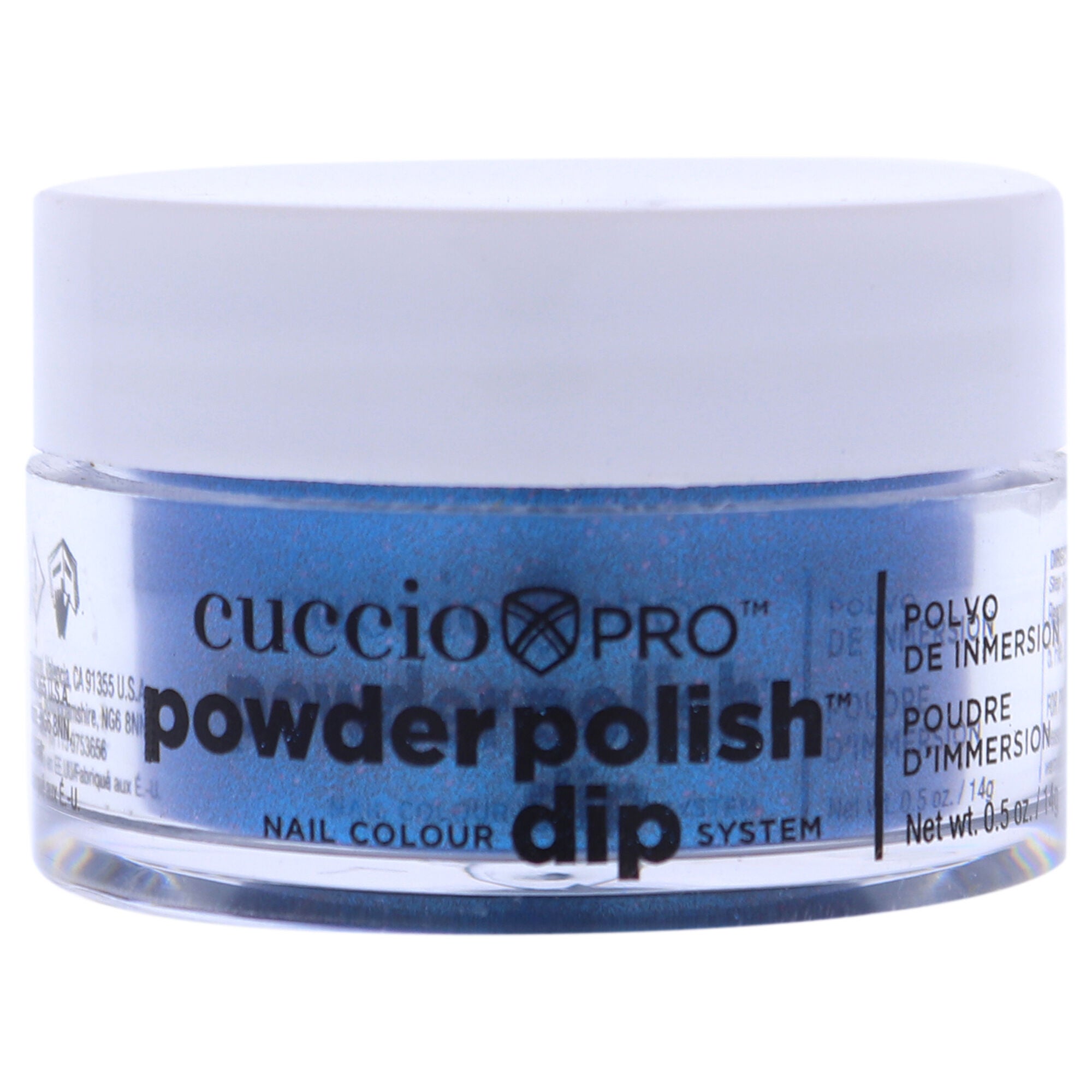 Pro Powder Polish Nail Colour Dip System - Blue With Pink Glitter by Cuccio Colour for Women - 0.5 oz Nail Powder, See Description, hi-res image number 0