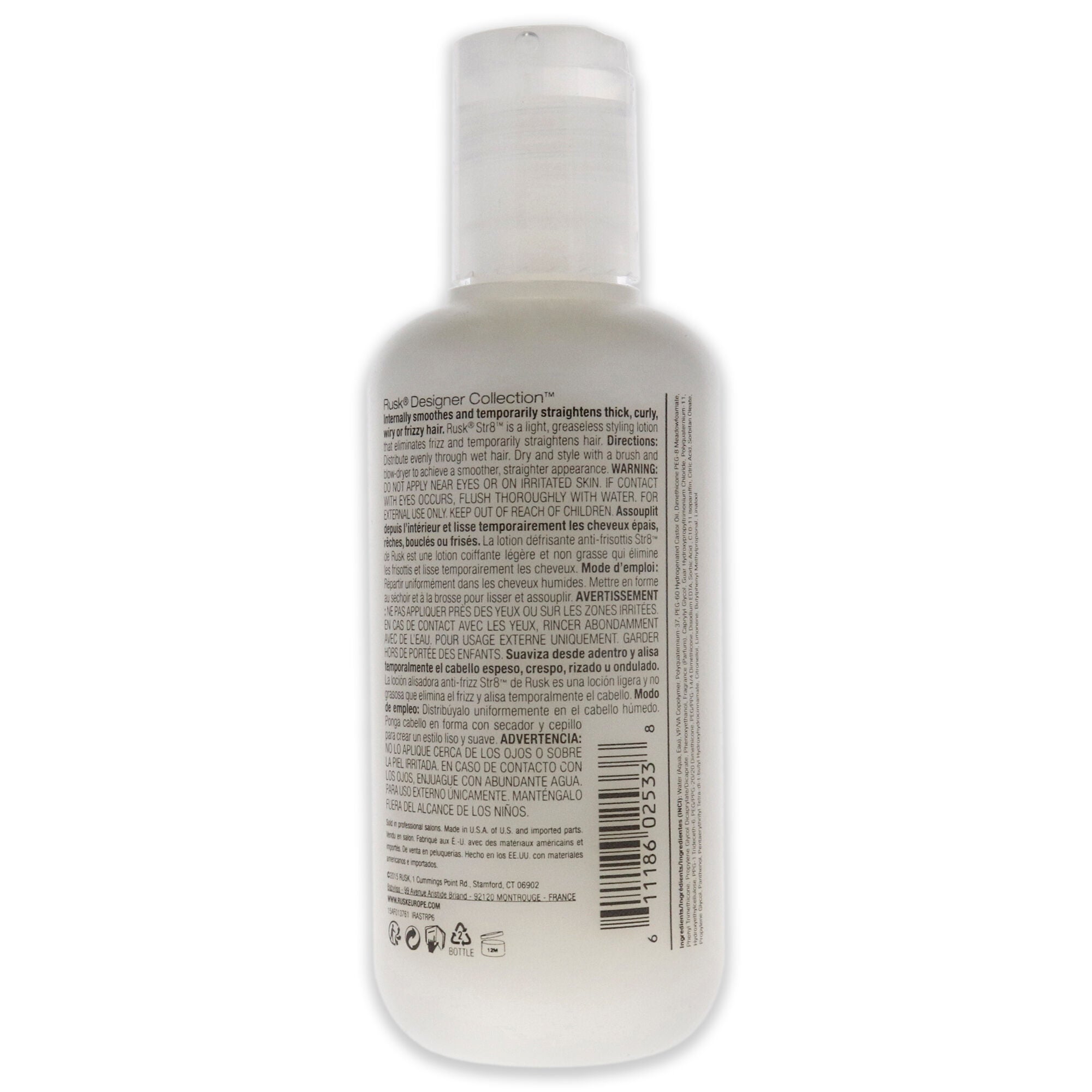 Str8 Anti-Frizz and Anti-Curl Lotion by Rusk for Unisex - 6 oz Lotion, , alternate image number 2