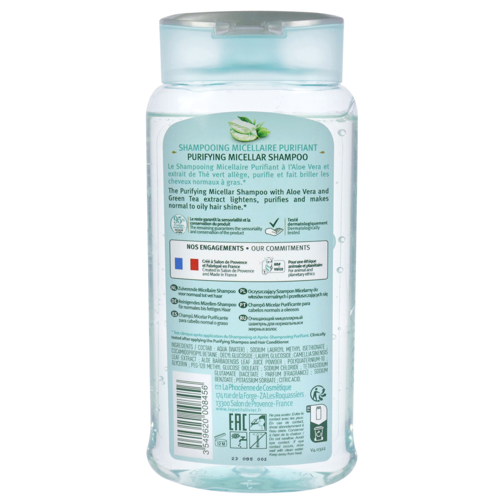 Micellar Shampoo - Aloe Vera and Green Tea by Le Petit Olivier for Women - 8.45 oz Shampoo, See Description, alternate image number 1