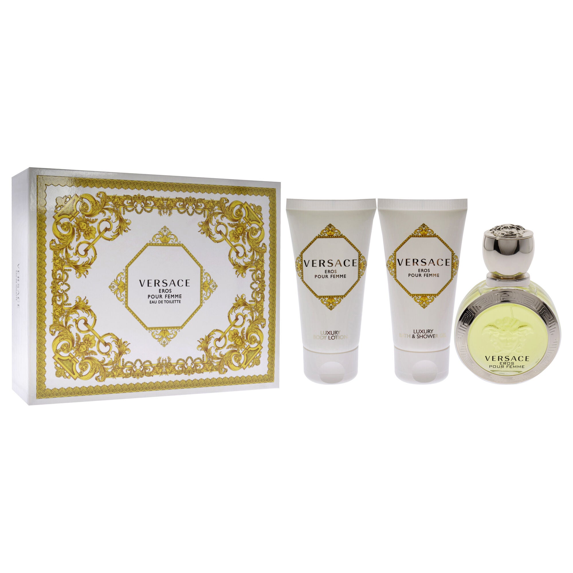 Versace Eros Pour Femme by Versace for Women - 3 Pc Gift Set 1.7oz EDT Spray, 1.7oz Luxury Bath Shower Gel, 1.7oz Luxury Body Lotion, See Description, alternate image number 4