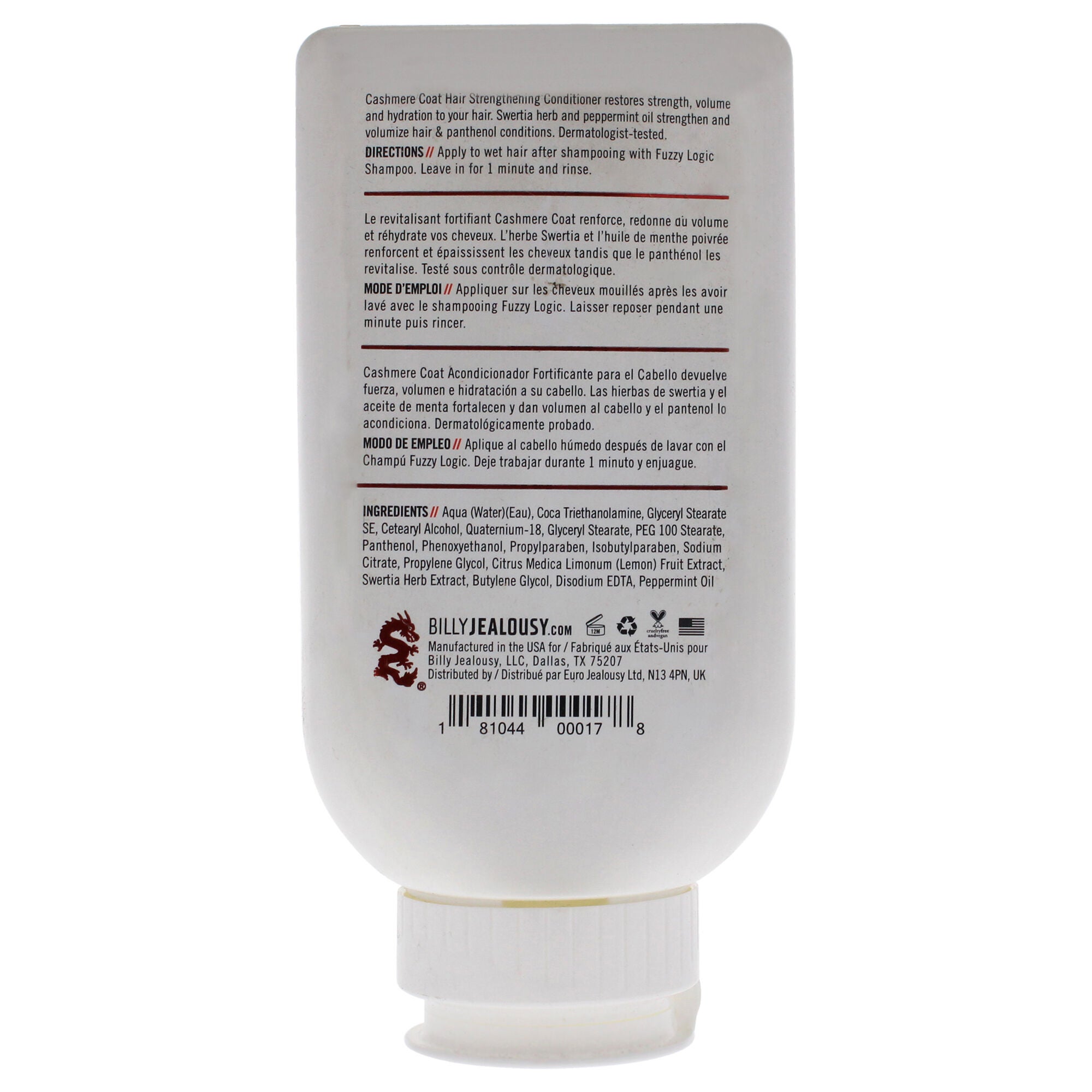 Cashmere Coat Hair Strengthening Volumizing Conditioner by Billy Jealousy for Men - 8 oz Conditioner, See Description, alternate image number 2