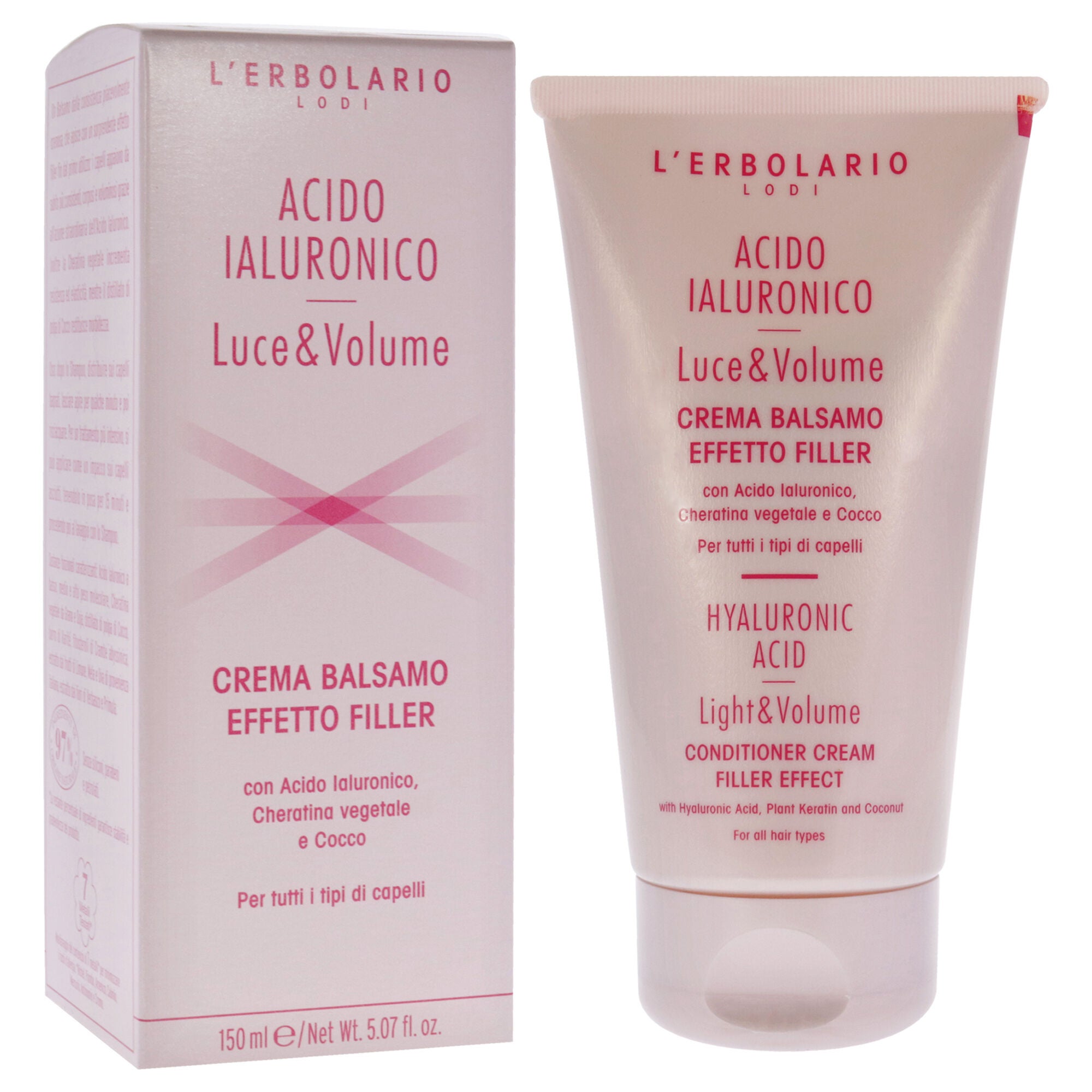 Hyaluronic Acid Light and Volume Conditioner Cream by LErbolario for Unisex - 5.07 oz Conditioner, See Description, alternate image number 1