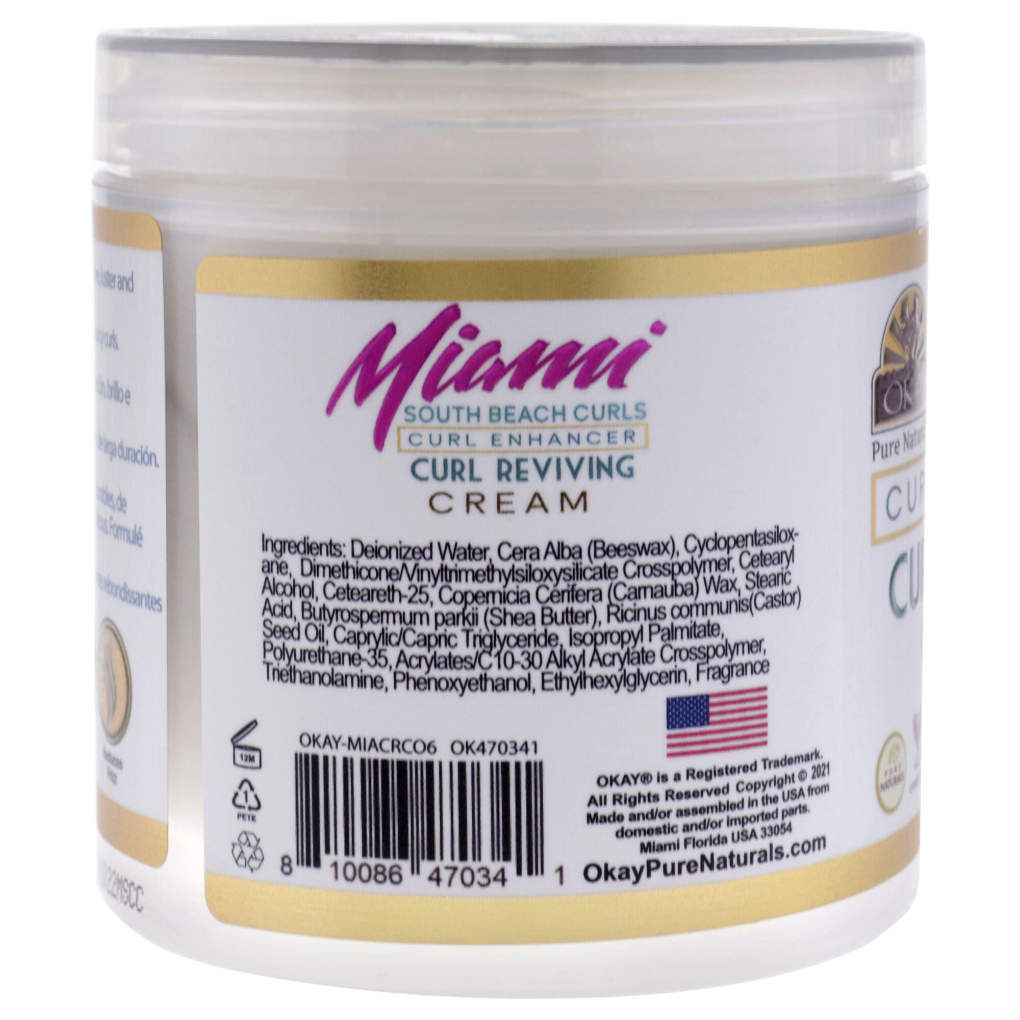 Miami South Beach Curls - Curl Enhancing by Okay for Women - 6 oz Cream, See Description, alternate image number 2